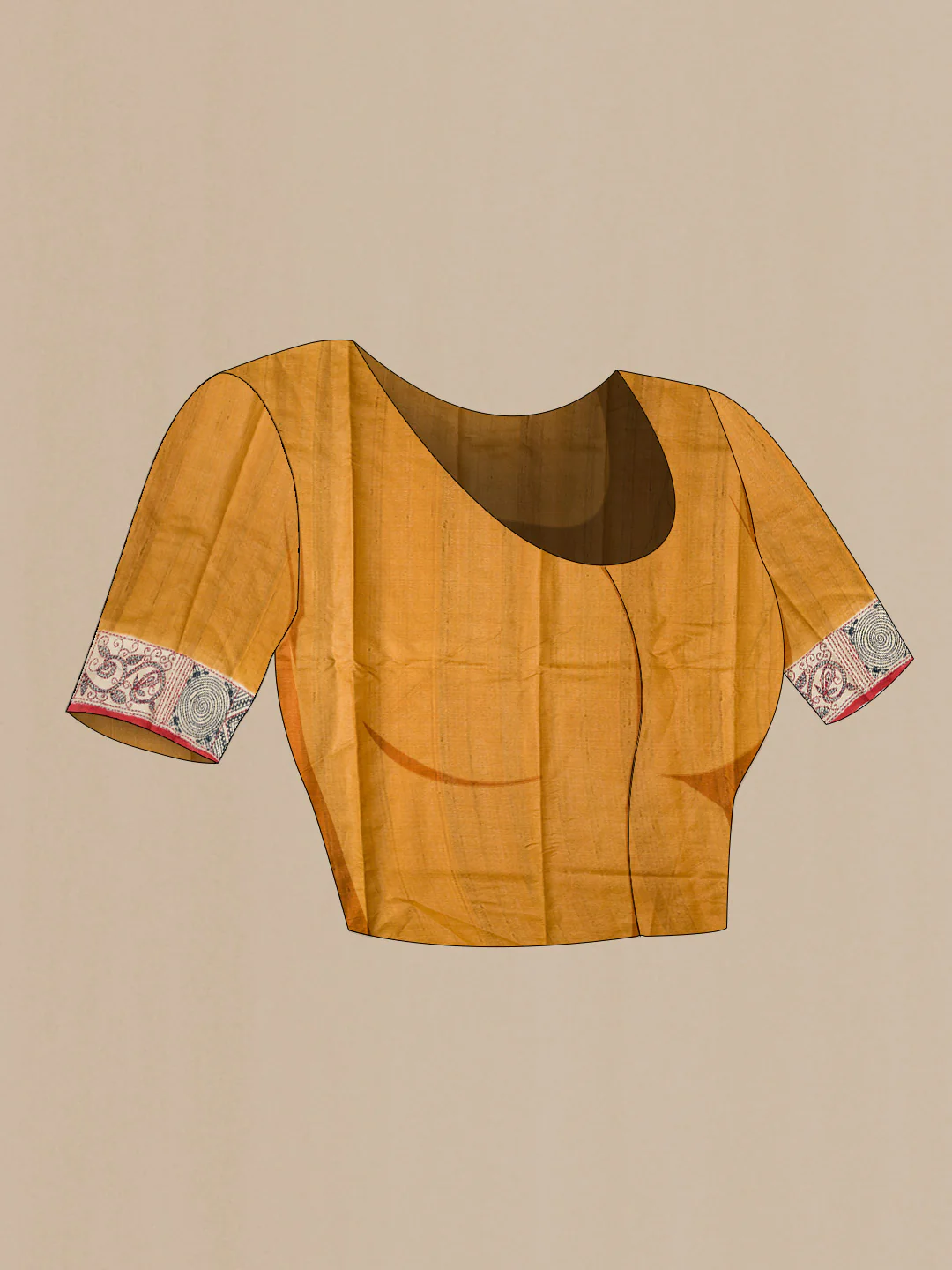 Mustard Bhagalpuri Tussar Silk Saree - Image 5