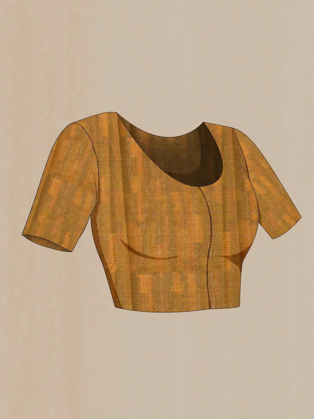 Mustard Bhagalpuri Tussar Silk Saree - Image 5