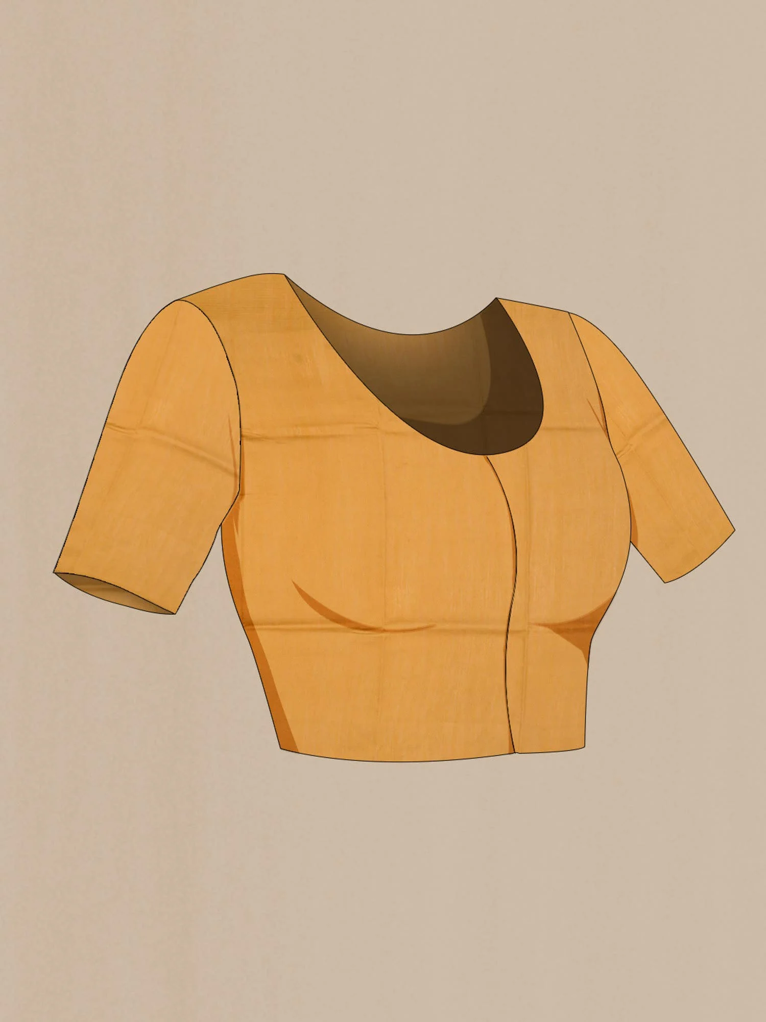 Mustard Bhagalpuri Tussar Silk Saree - Image 5