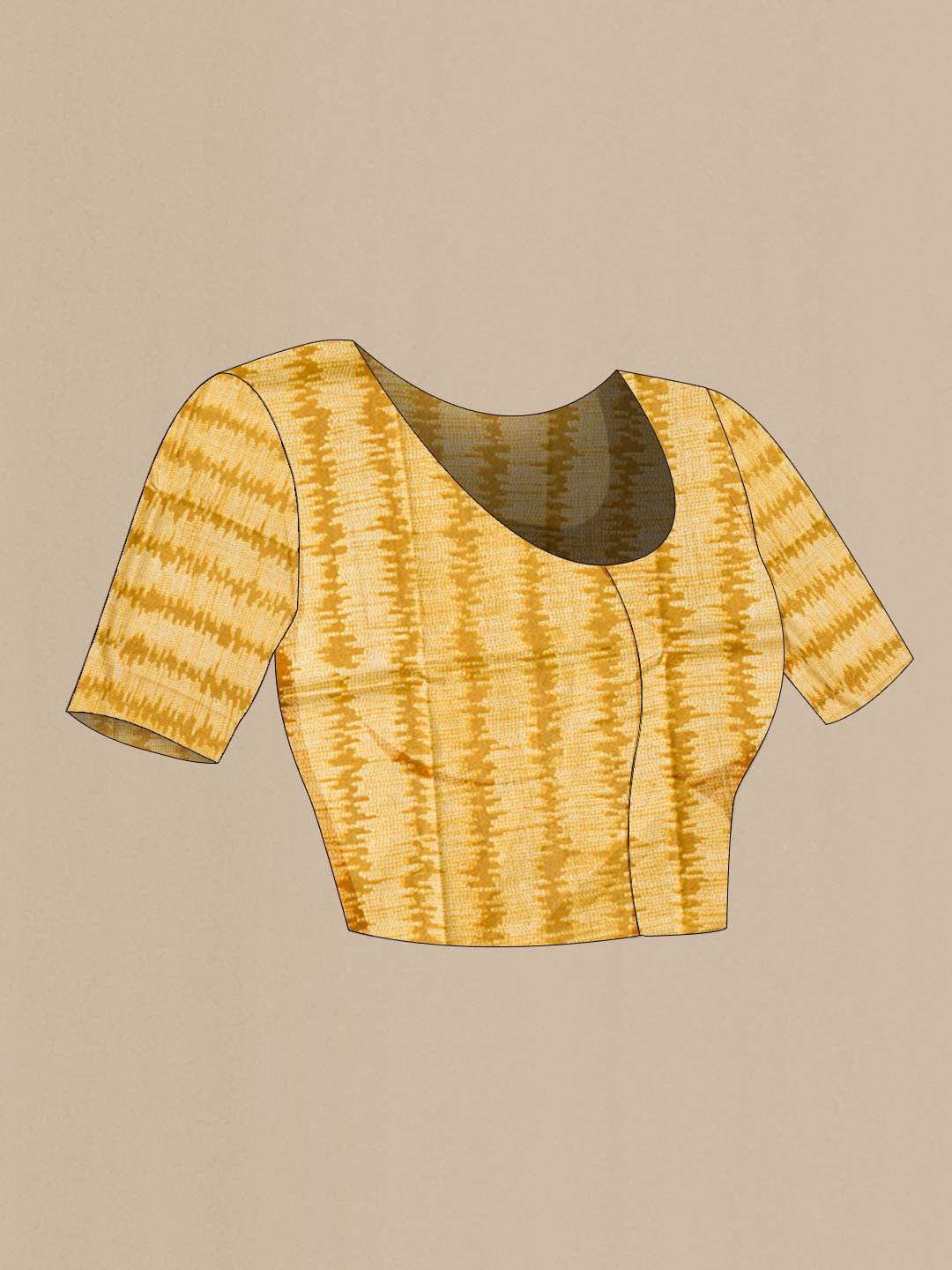 Mustard Bhagalpuri Tussar Silk Saree - Image 5