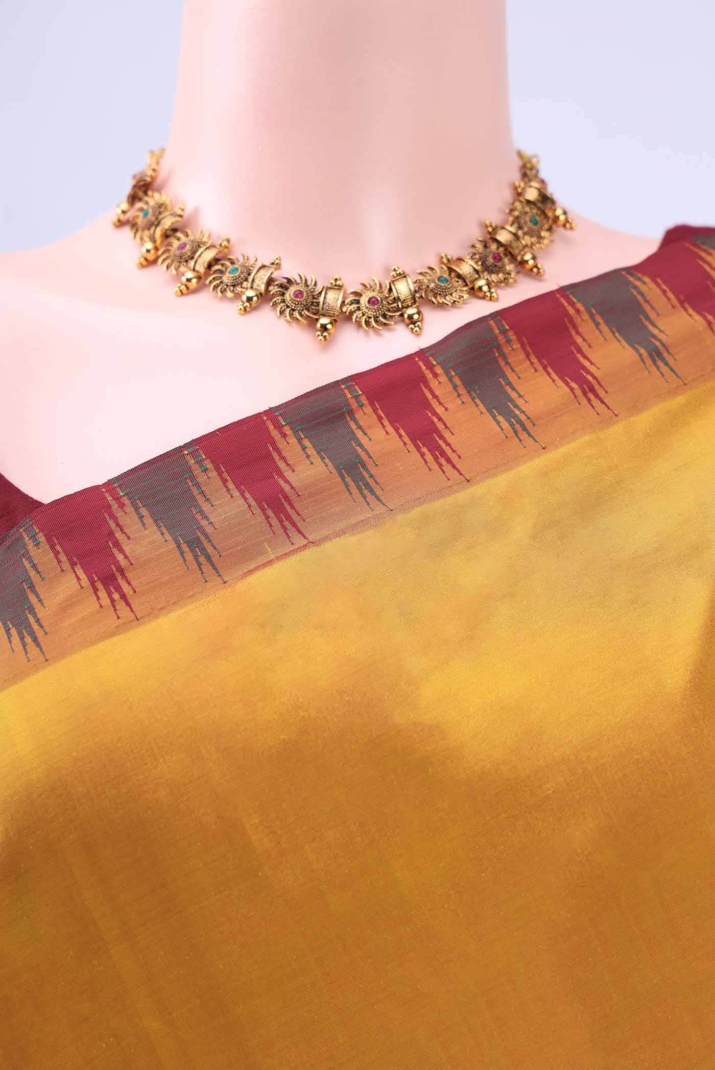 Mustard Blended Bangalore Silk Saree - Image 3