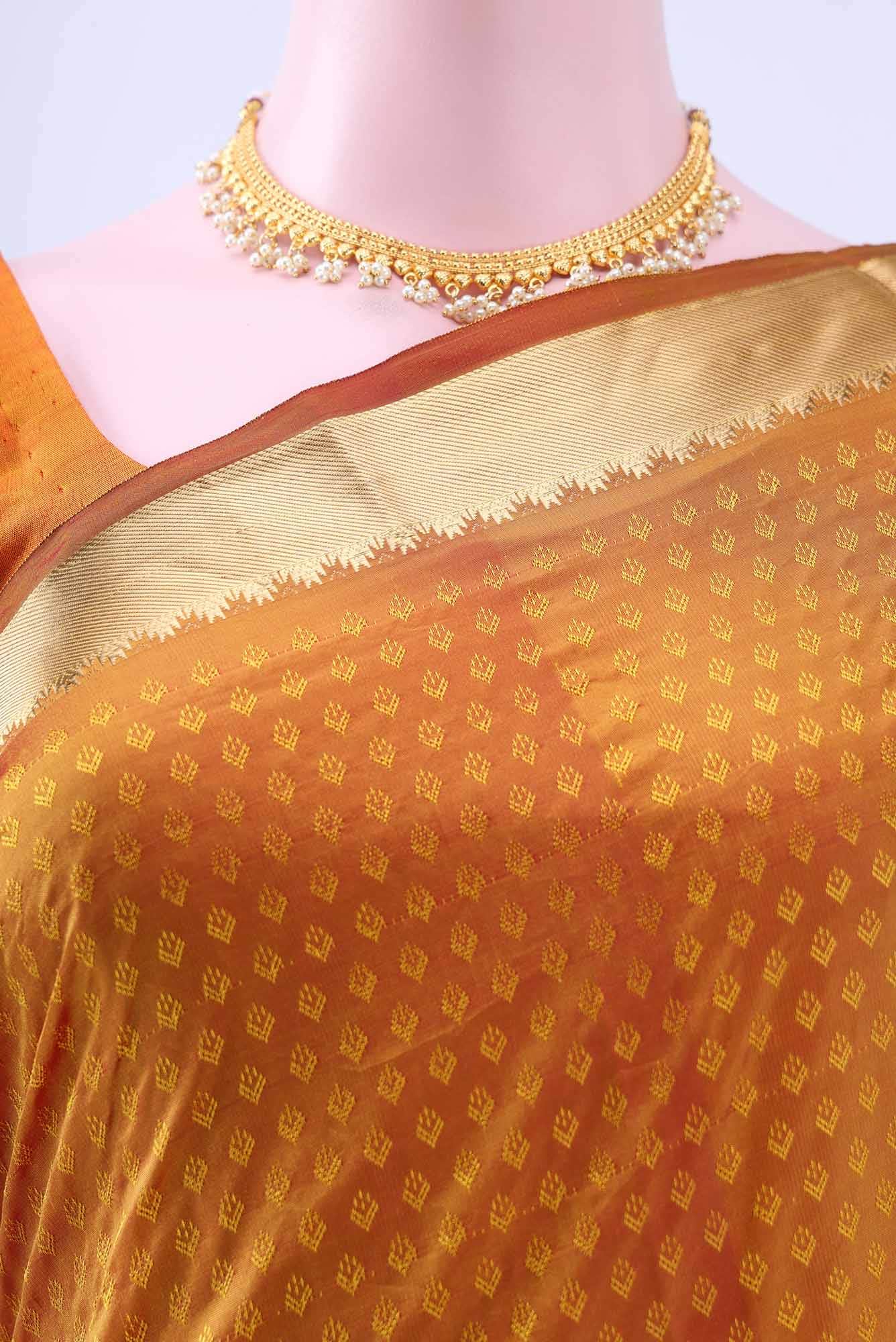 Mustard Blended Bangalore Silk Saree - Image 3