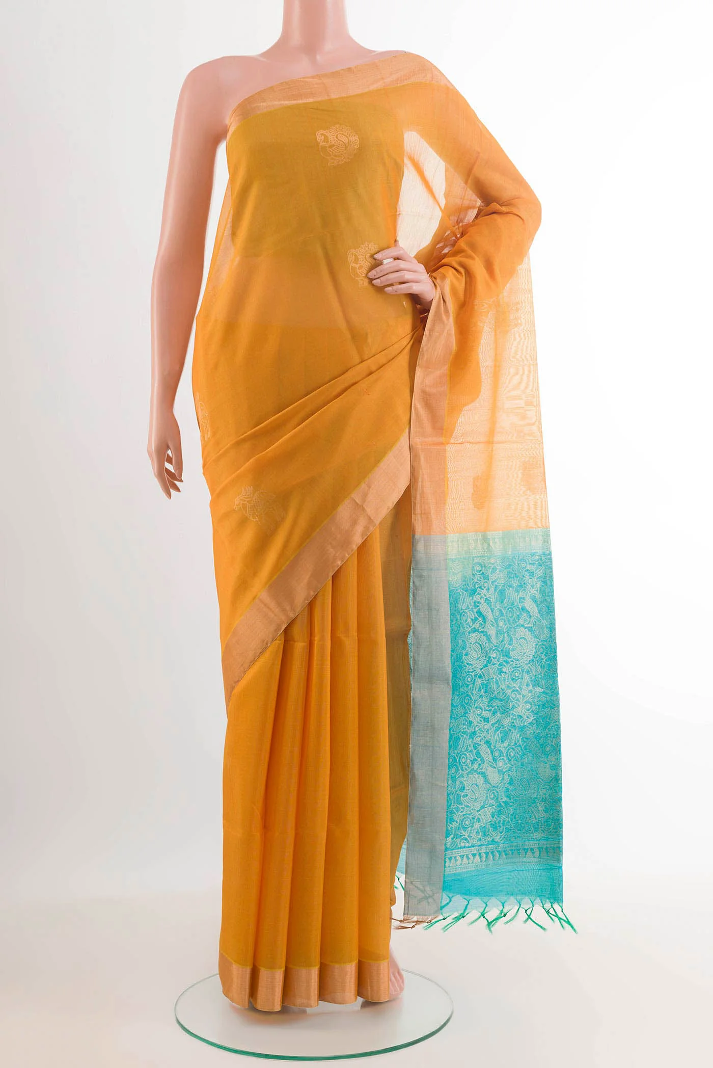 Yellow Silk Cotton Saree