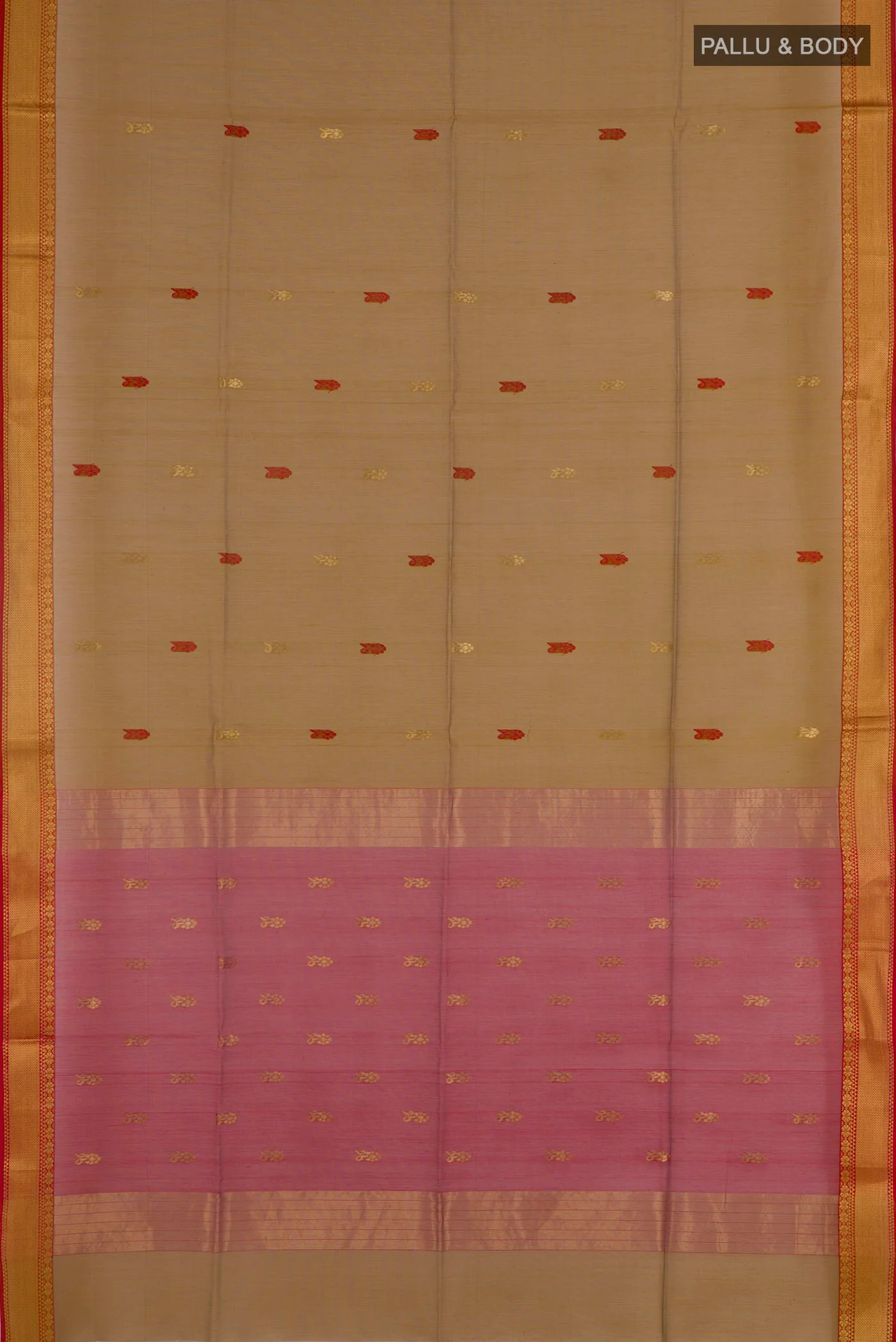 Mehandi Green Maheshwari Silk Cotton Saree - Image 3