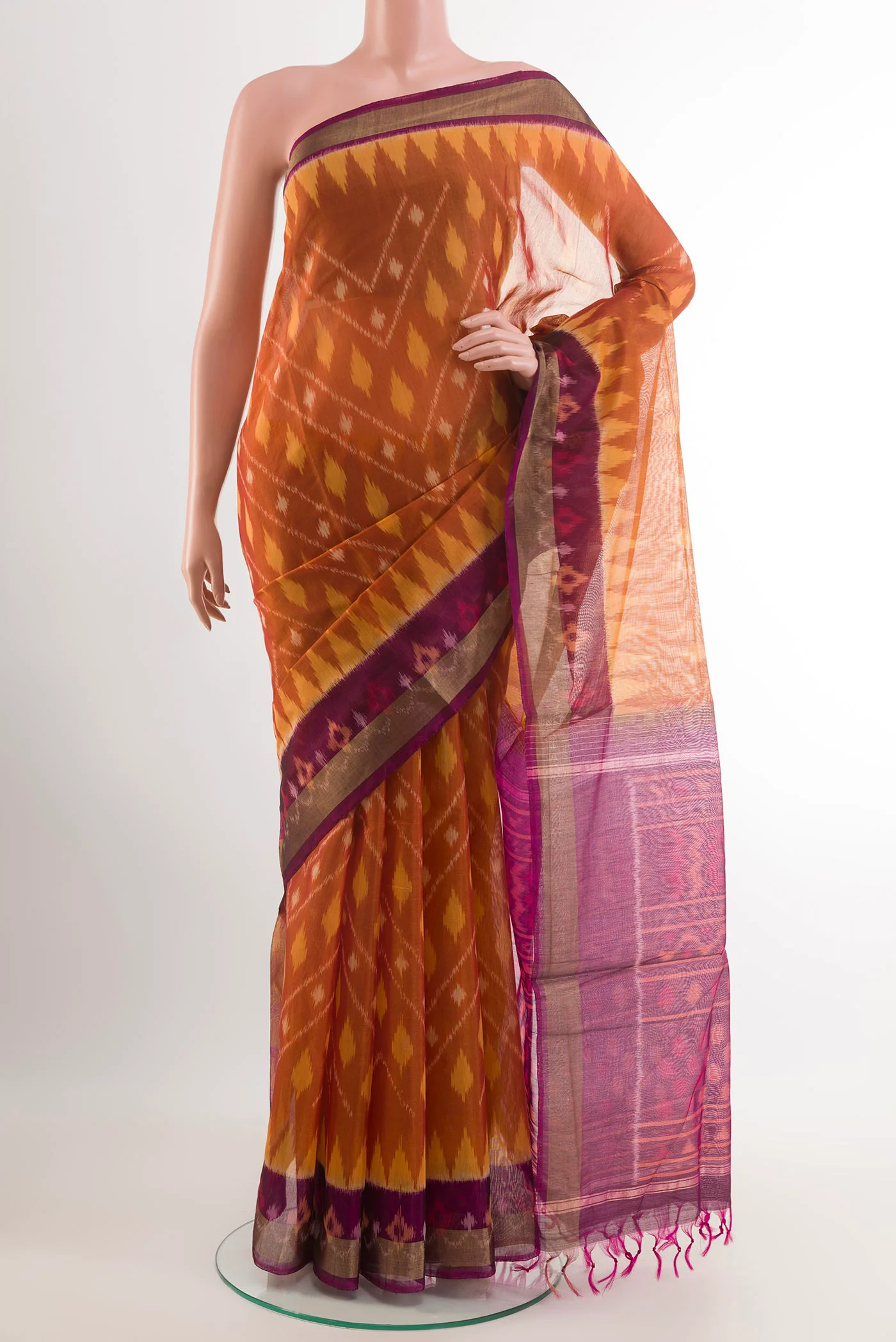 Mustard Silk Cotton Saree