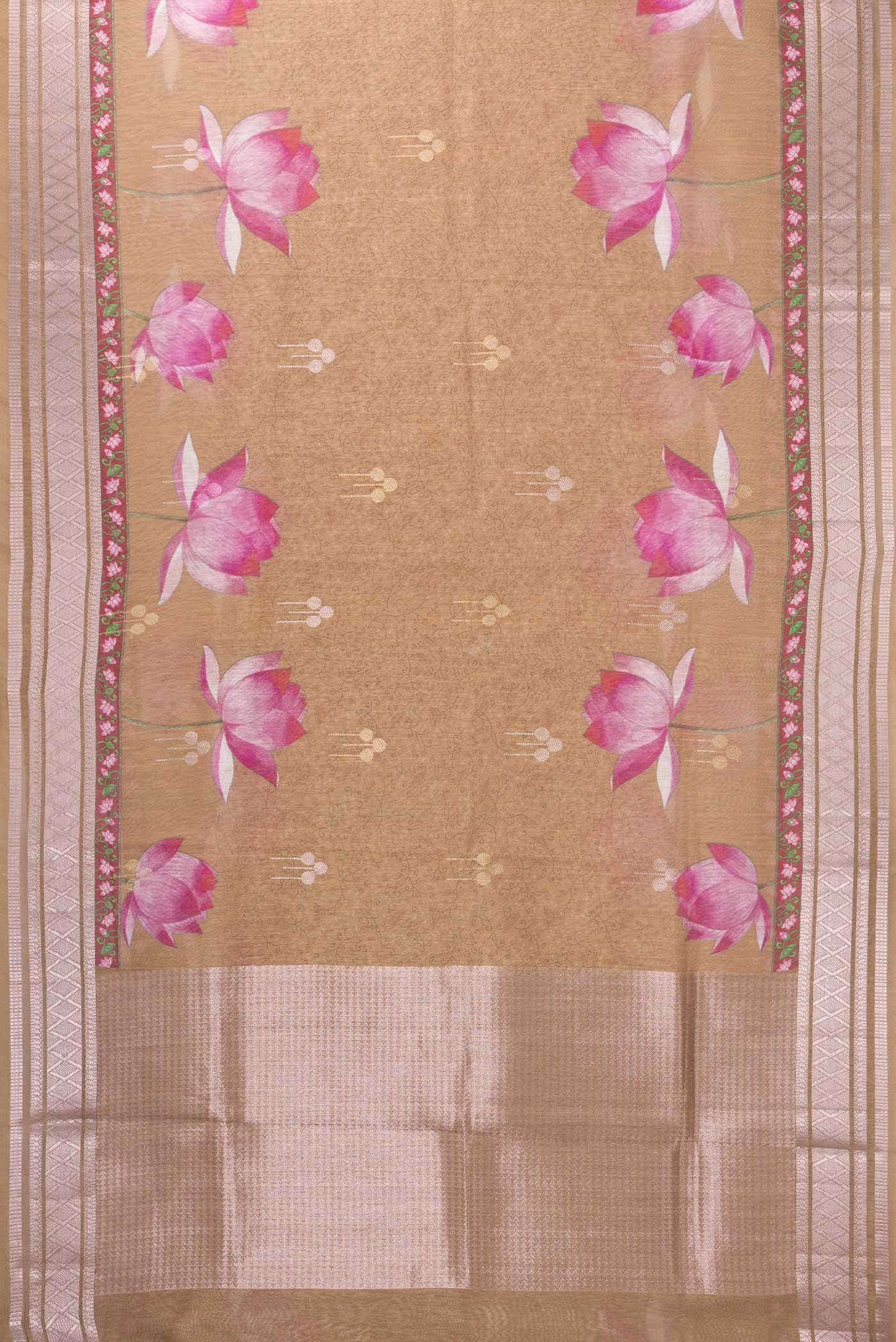 Mustard Blended Linen Saree - Image 2