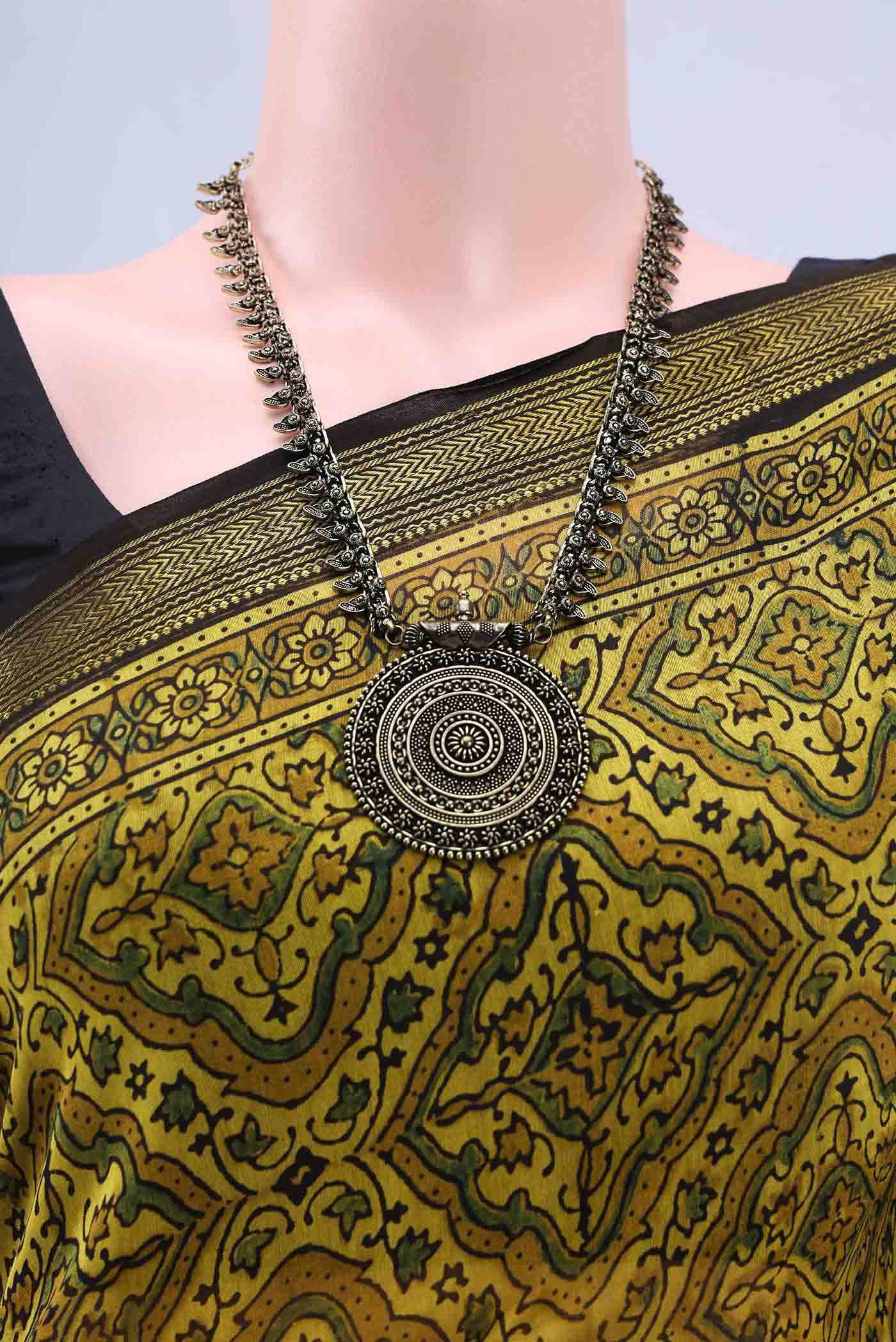 Mustard Chanderi Silk Cotton Saree - Image 3