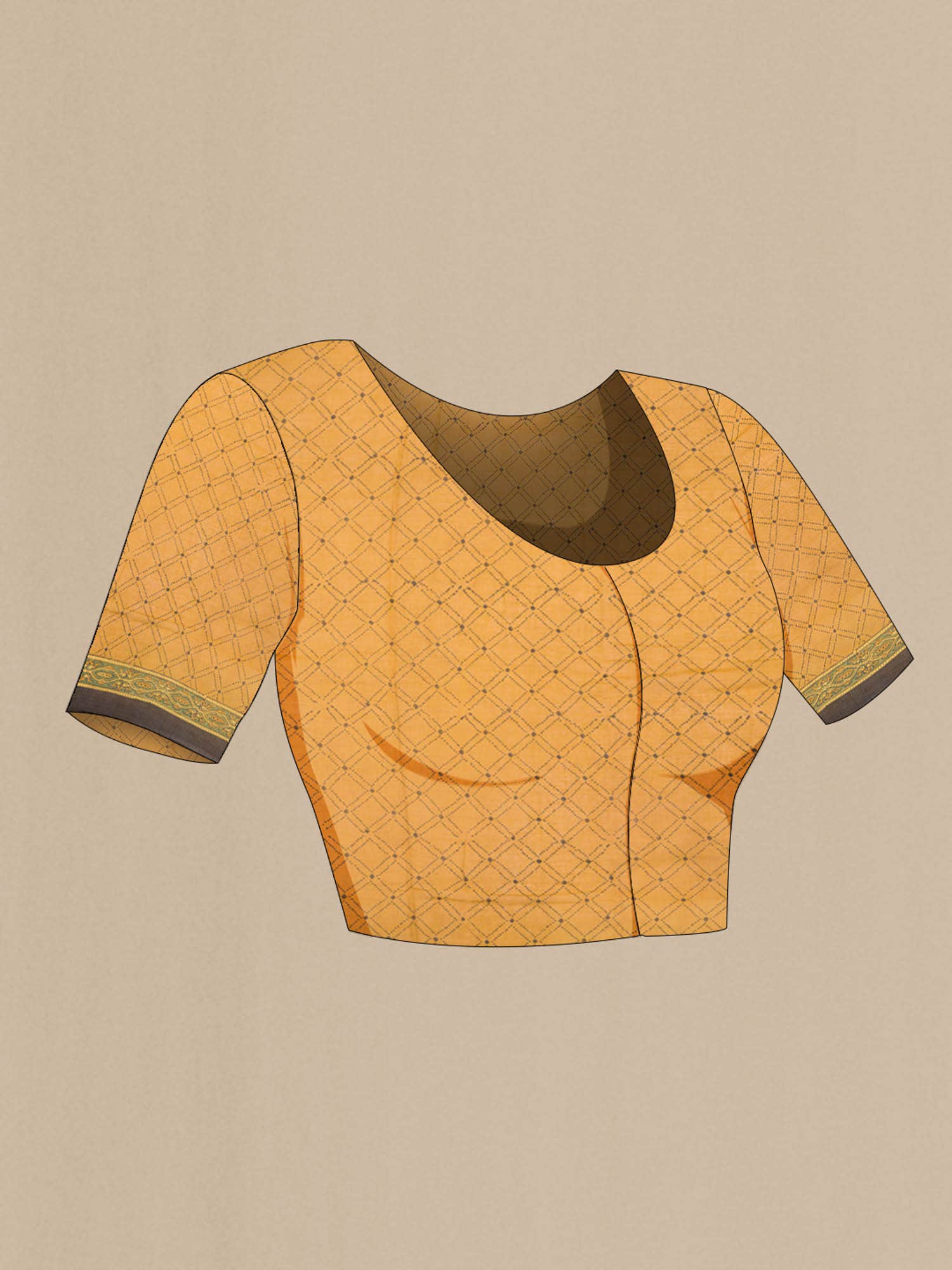 Mustard Chanderi Silk Cotton Saree - Image 3