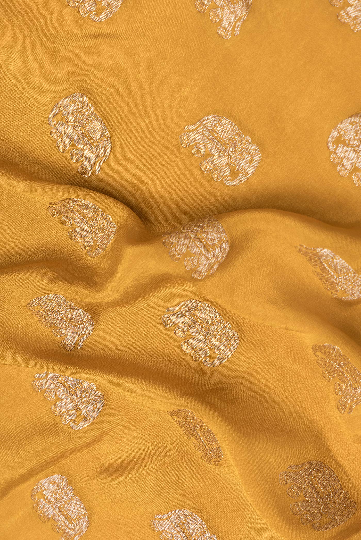 Mustard Banarasi Georgette Saree - Image 2