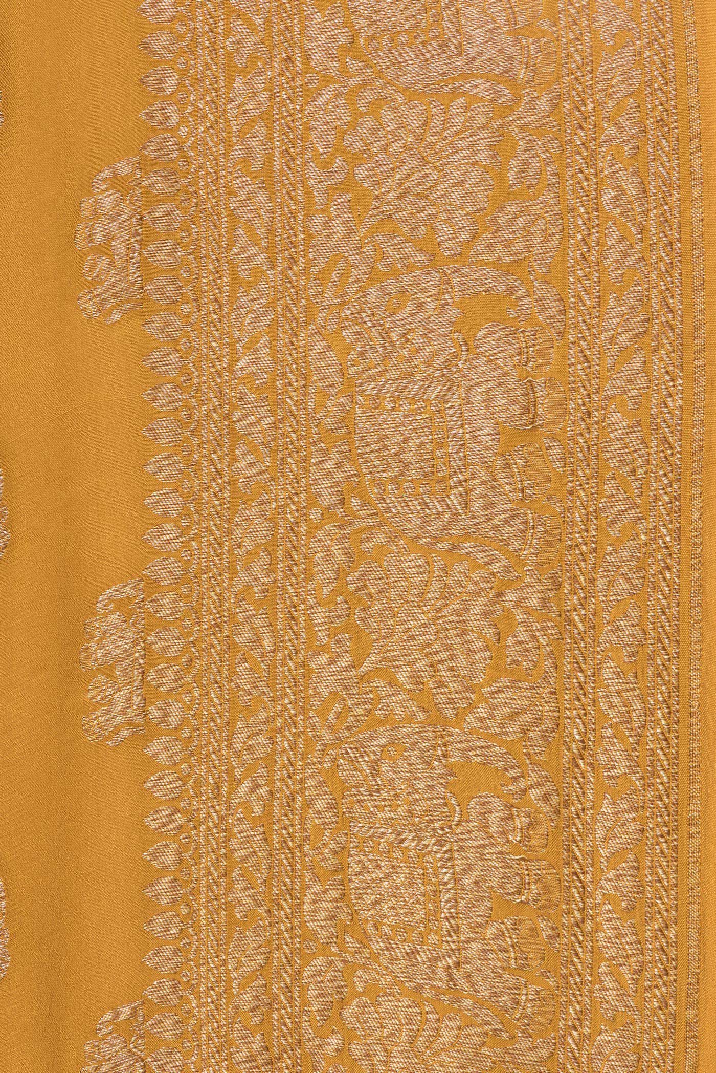 Mustard Banarasi Georgette Saree - Image 3