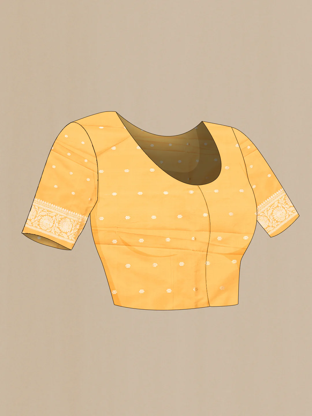 Mustard Banarasi Silk Saree - Image 5