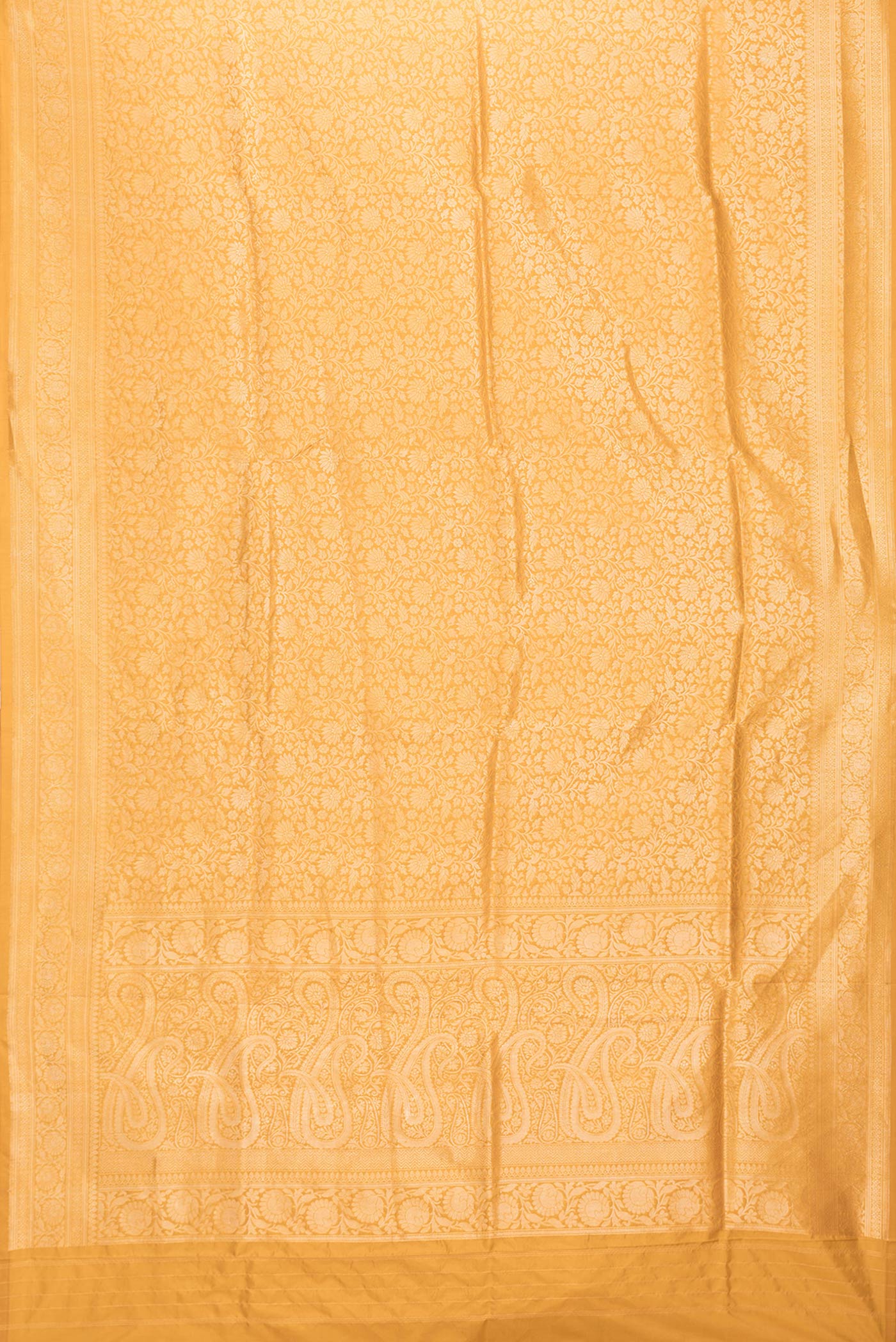 Mustard Banarasi Silk Saree - Image 6