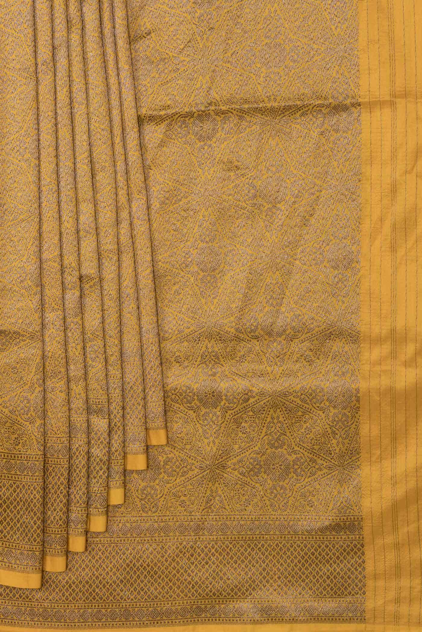 Mustard Dual Tone Banarasi Silk Saree - Image 2
