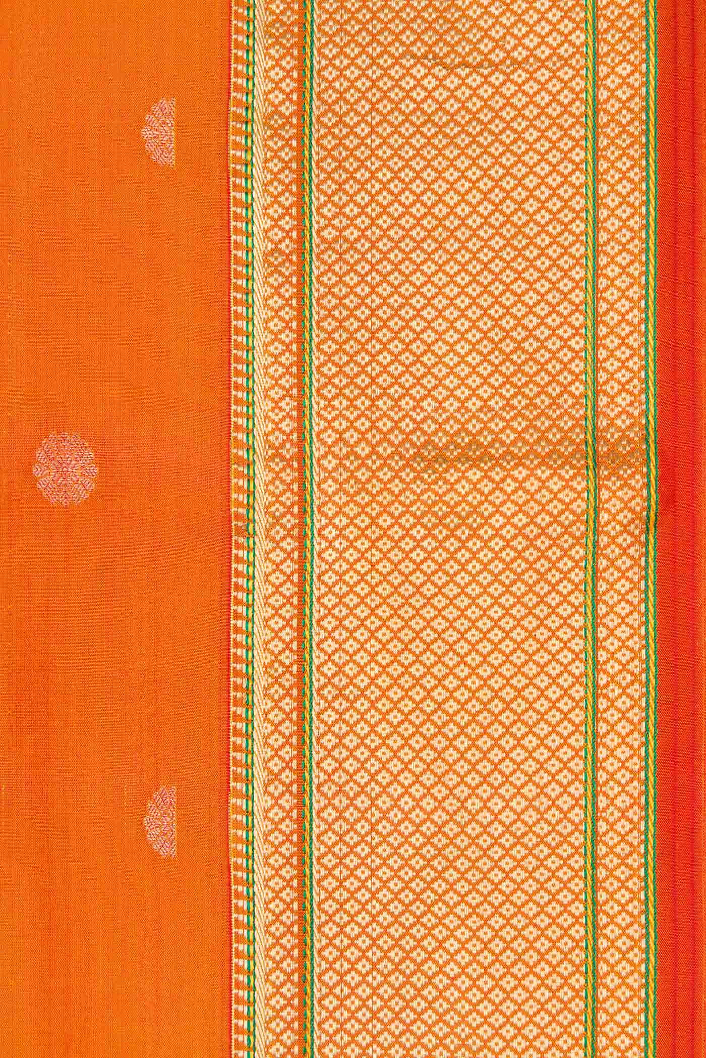 Mustard Dual Tone Blended Paithani Silk Saree - Image 3