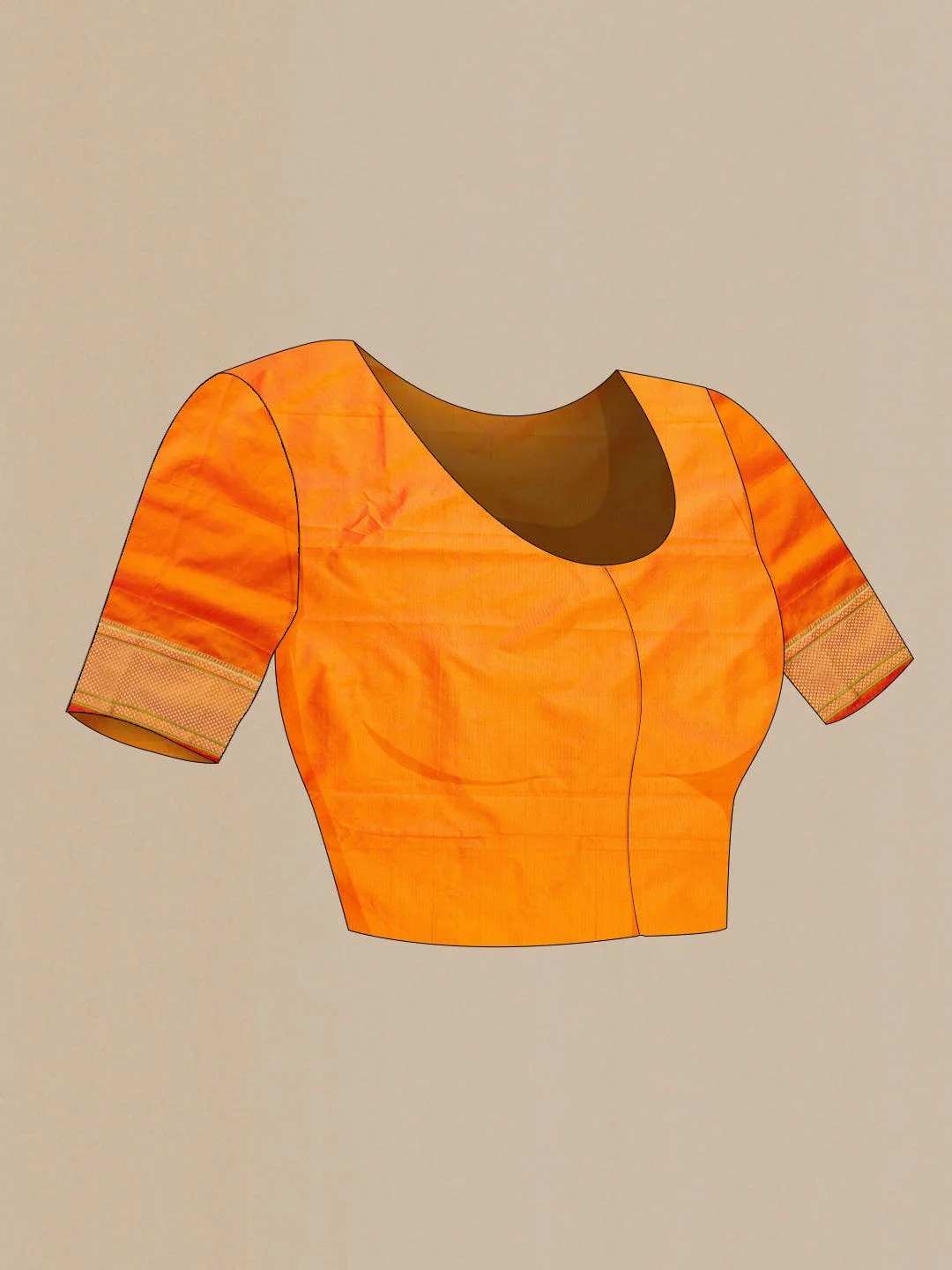 Mustard Dual Tone Blended Paithani Silk Saree - Image 4