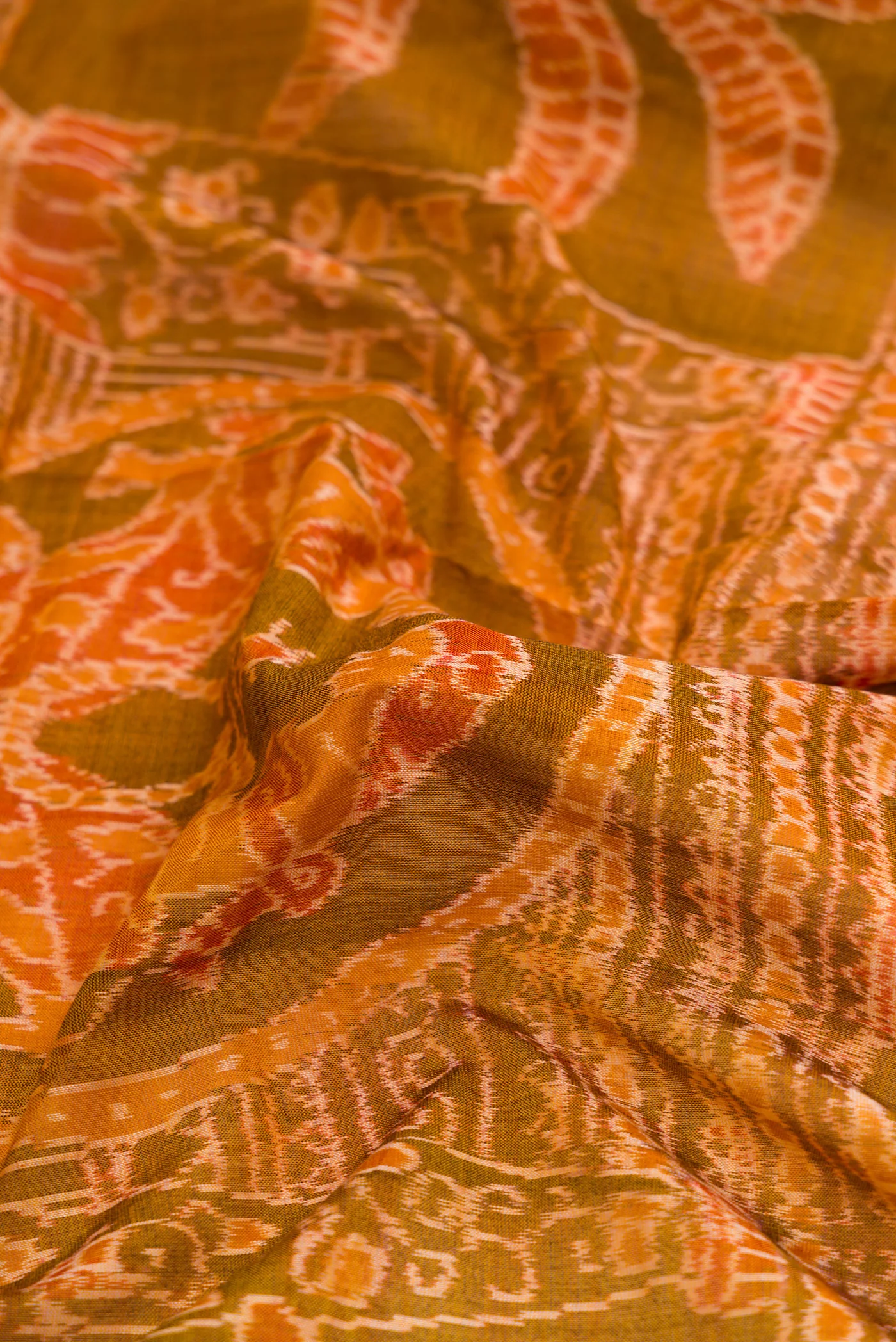 Mustard Dual Tone Orissa Cotton Saree - Image 2