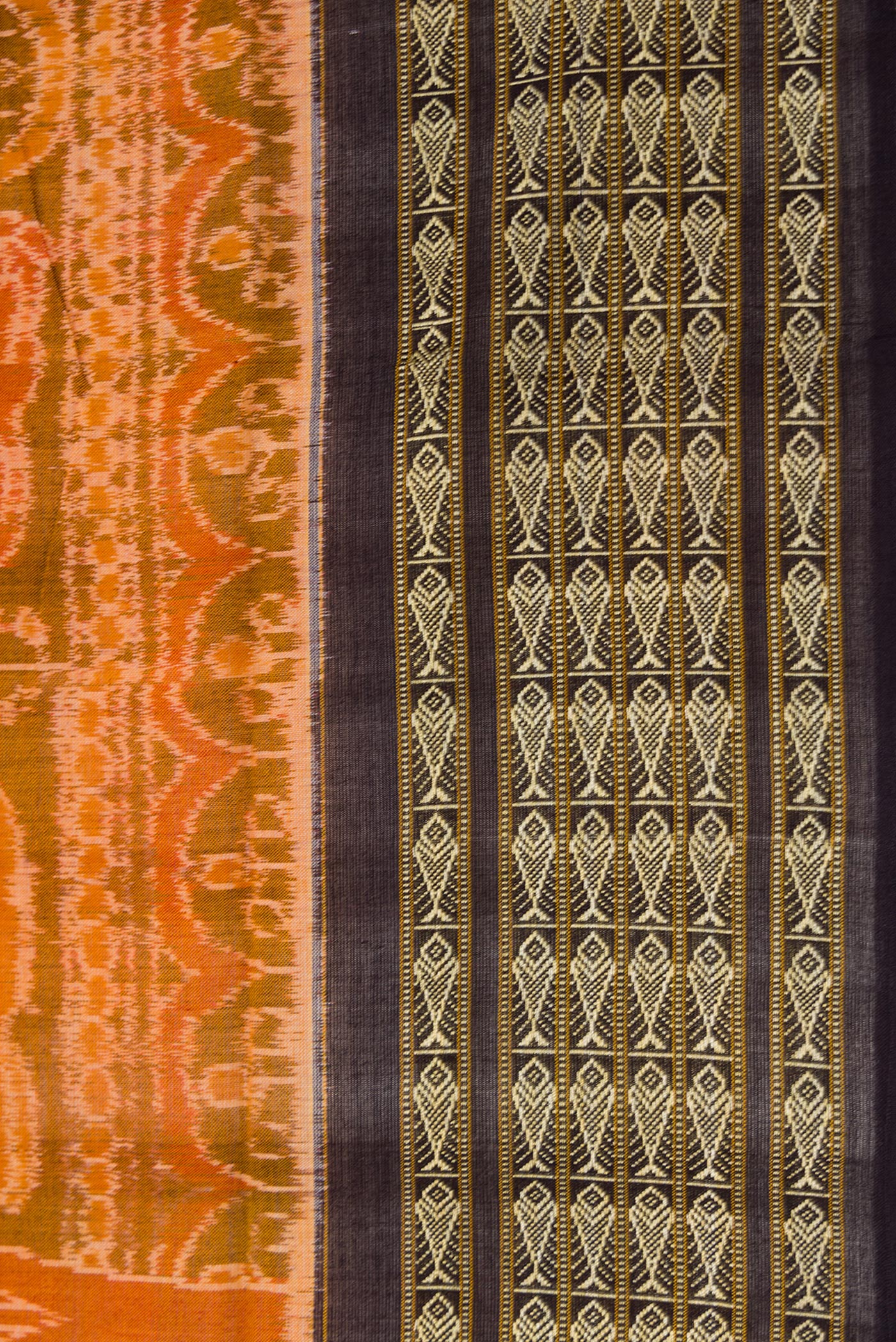 Mustard Dual Tone Orissa Cotton Saree - Image 3