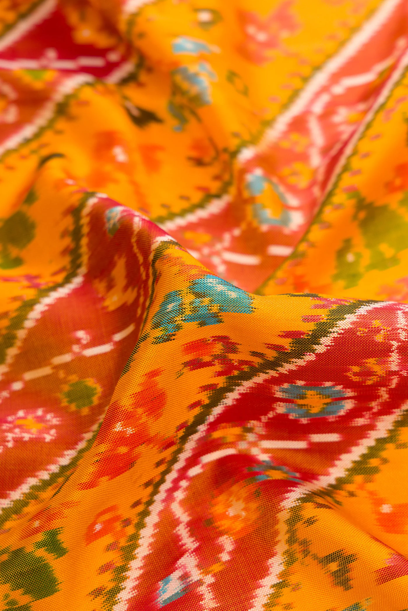 Yellow Double Ikat Saree - Image 2