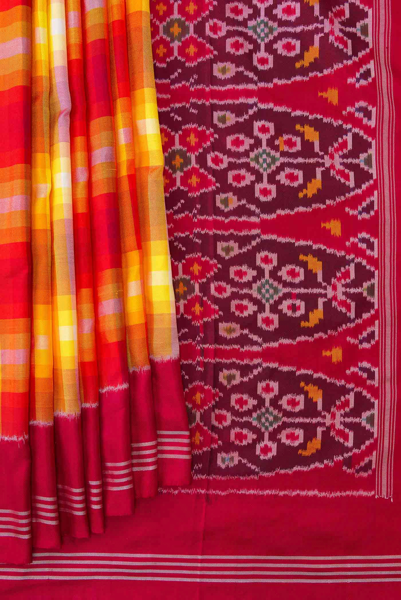 Multi Color Pochampally Silk Saree - Image 4