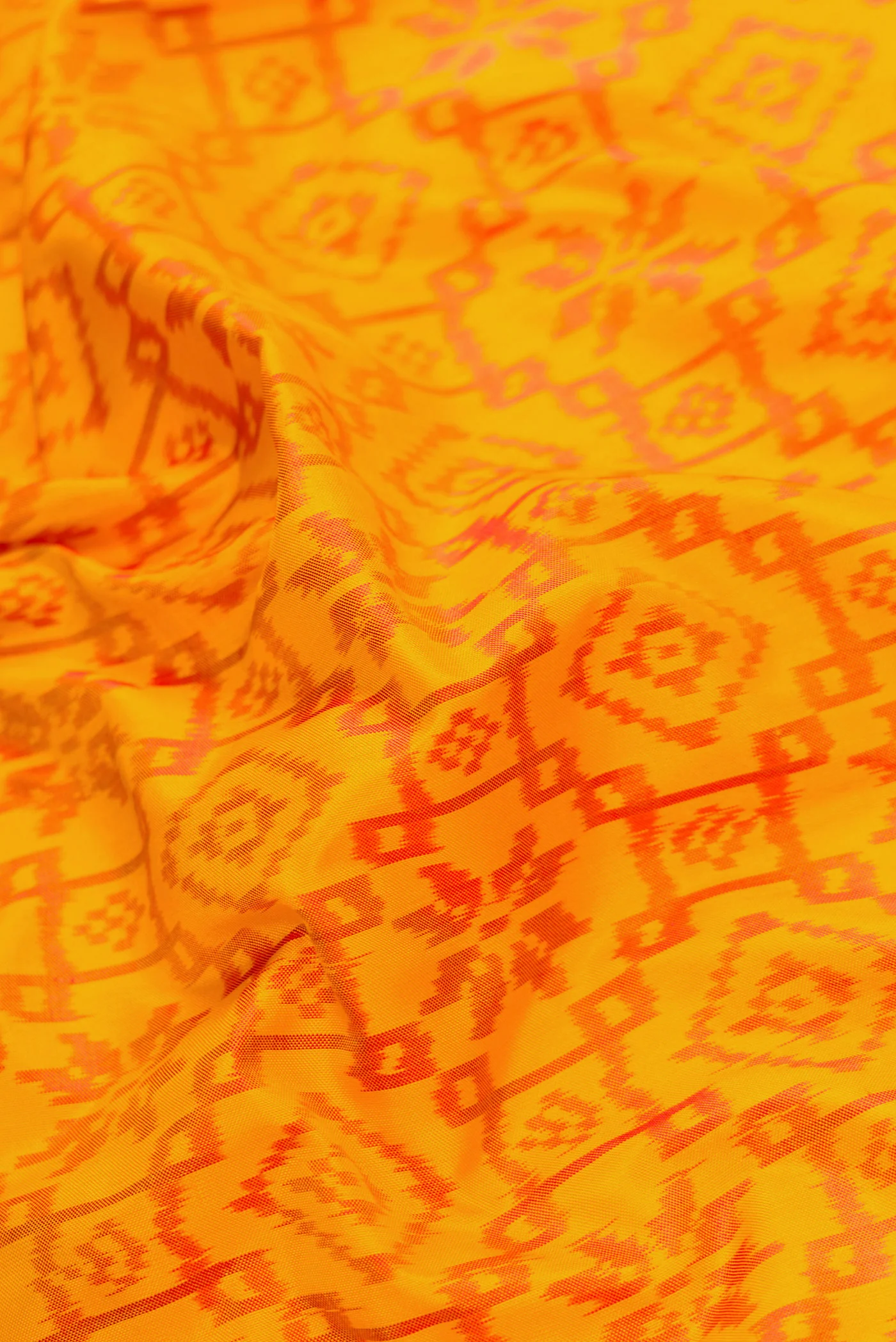 Mustard Pochampally Silk Saree - Image 2