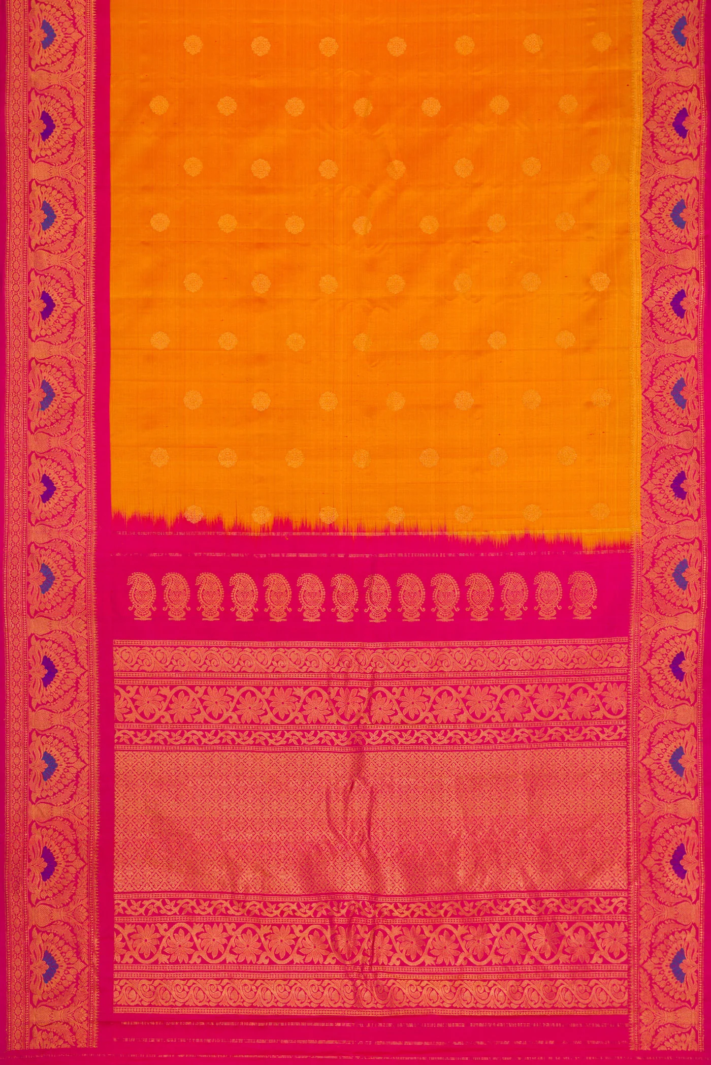 Mustard Gadwal Silk Saree - Image 6