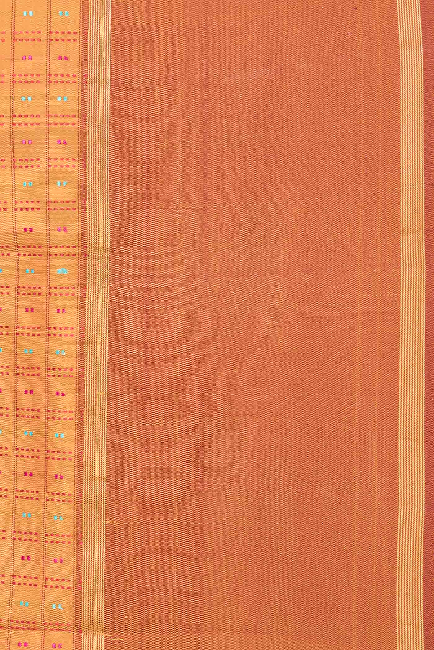 Mustard Dual Tone Kanchipuram Saree - Image 3
