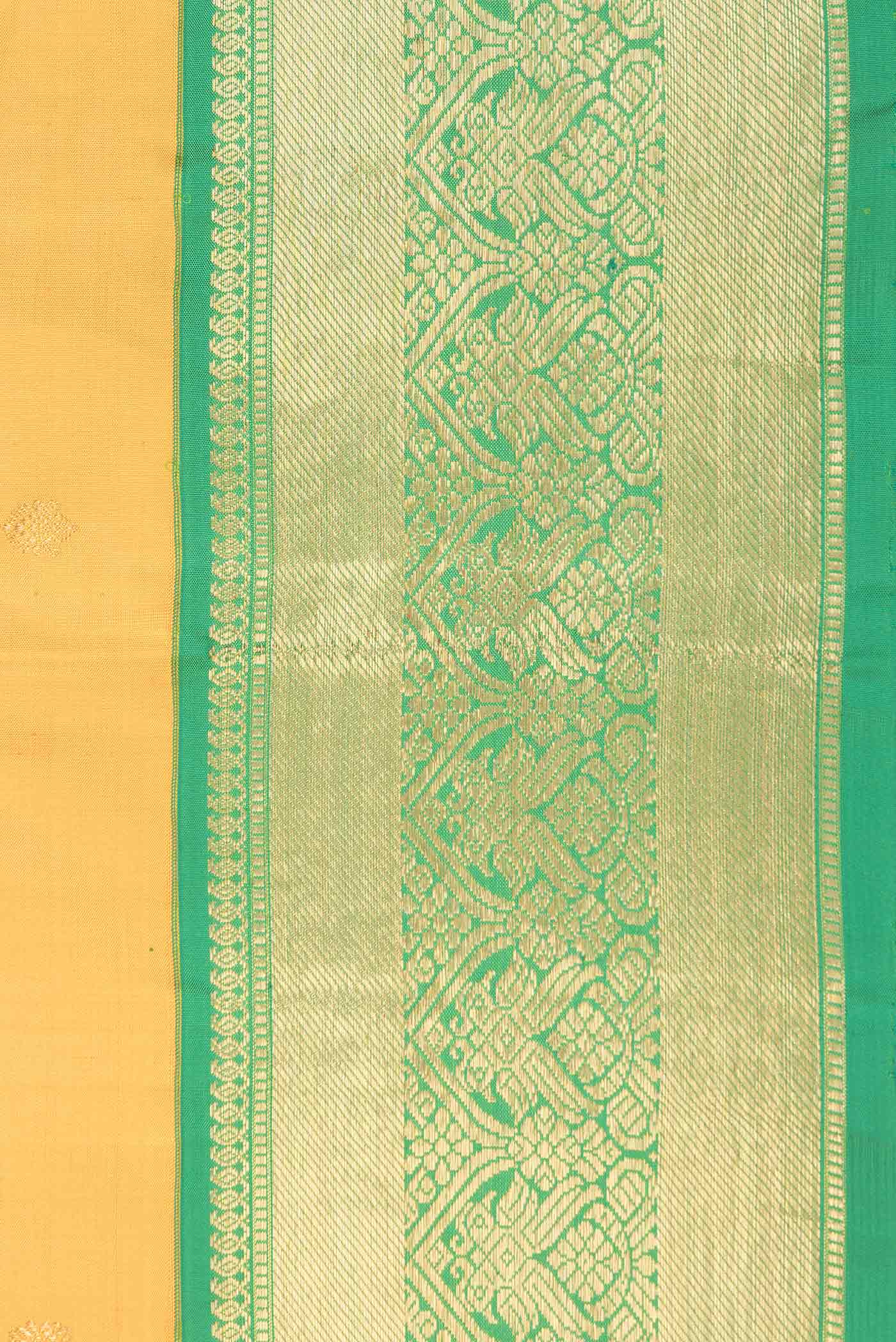 Mustard Dual Tone Kanjivaram Saree - Image 3