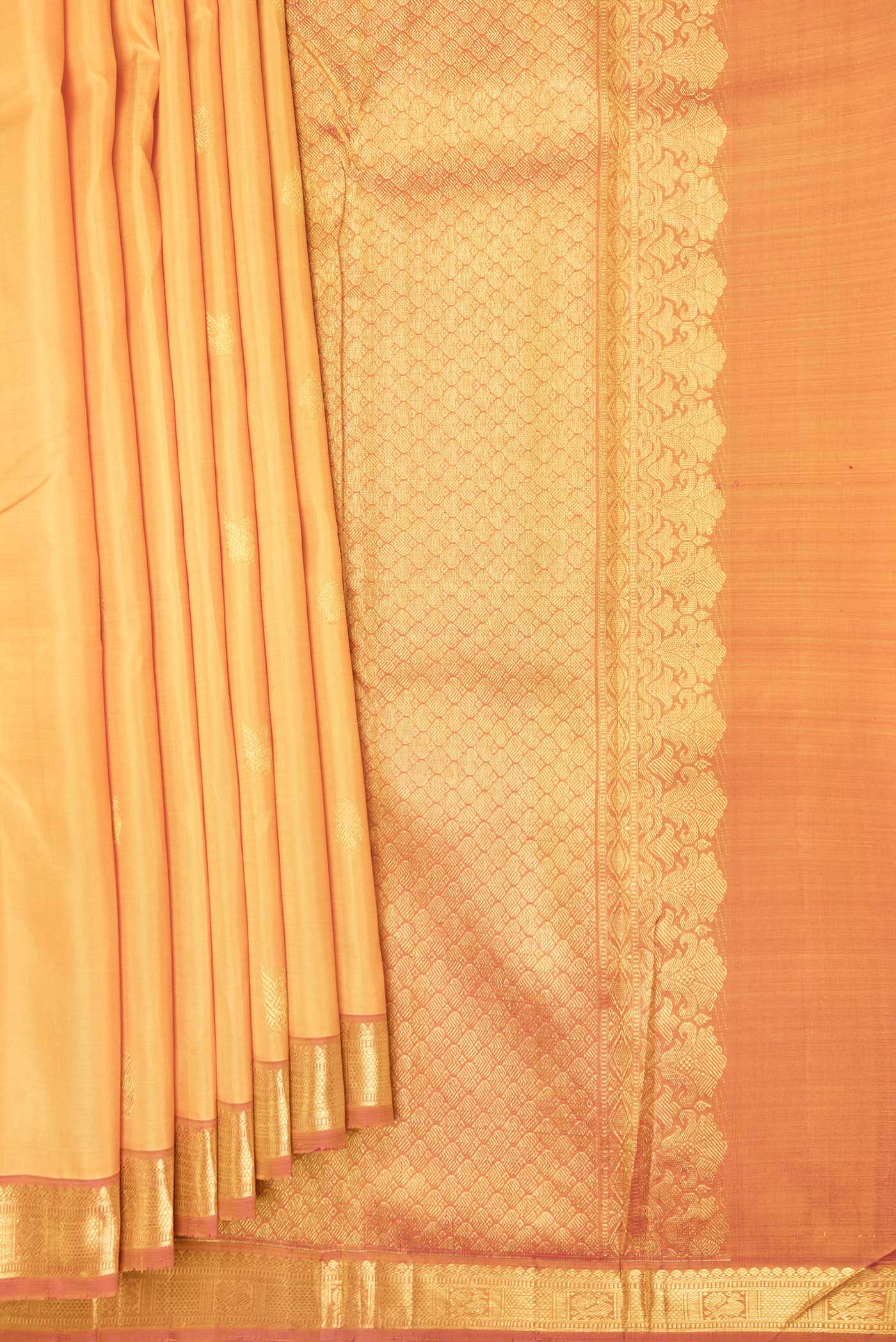 Mustard Dual Tone Kanchipuram Saree - Image 4