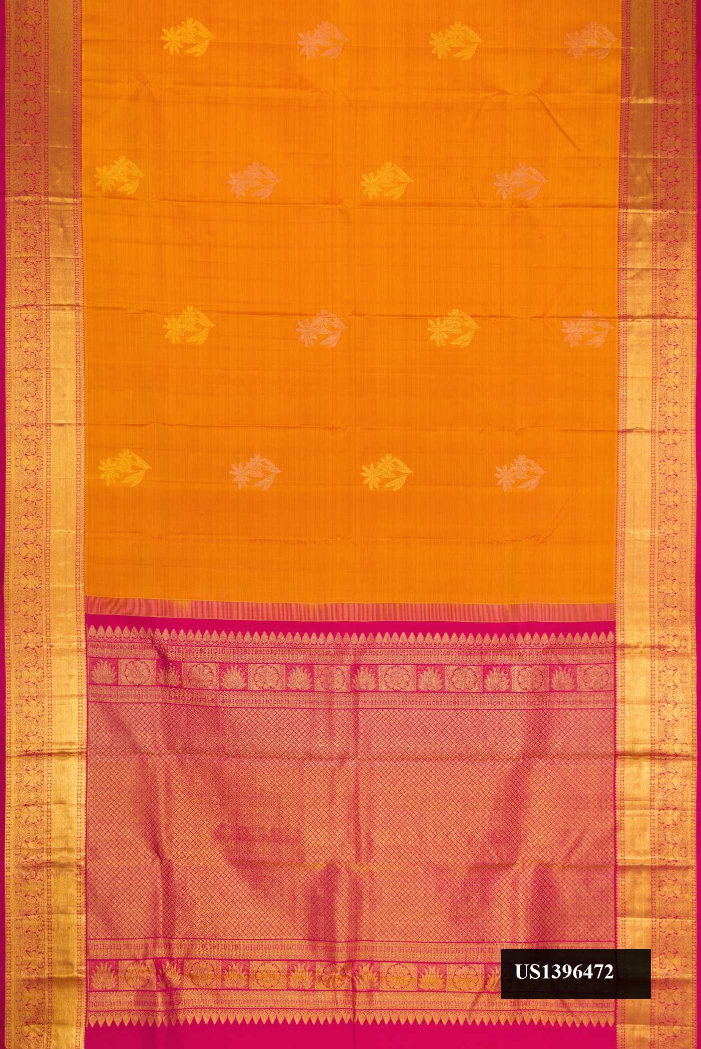 Mustard Dual Tone Kanchipuram Silk Saree