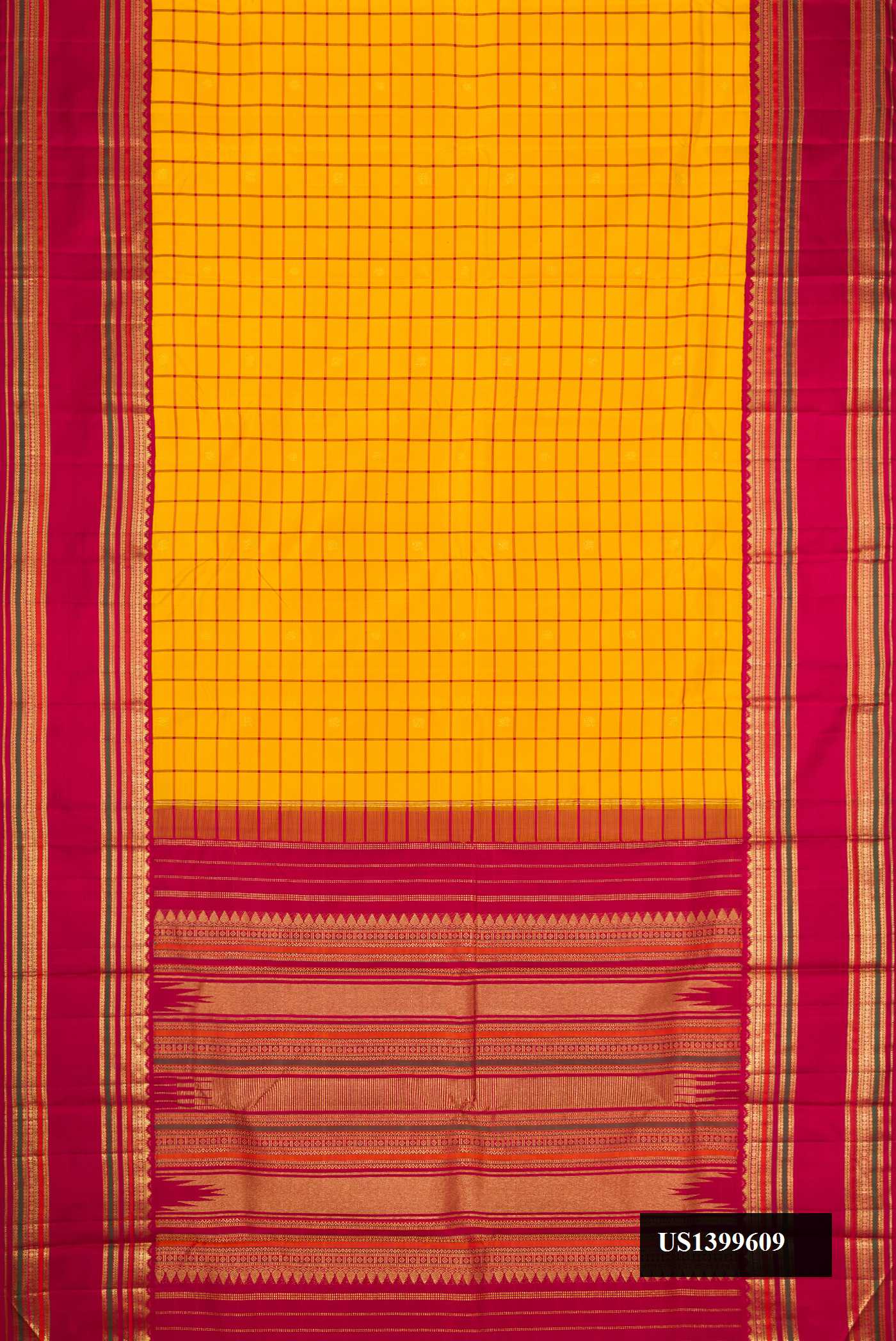 Mustard Dual Tone Kanchipuram Silk Saree