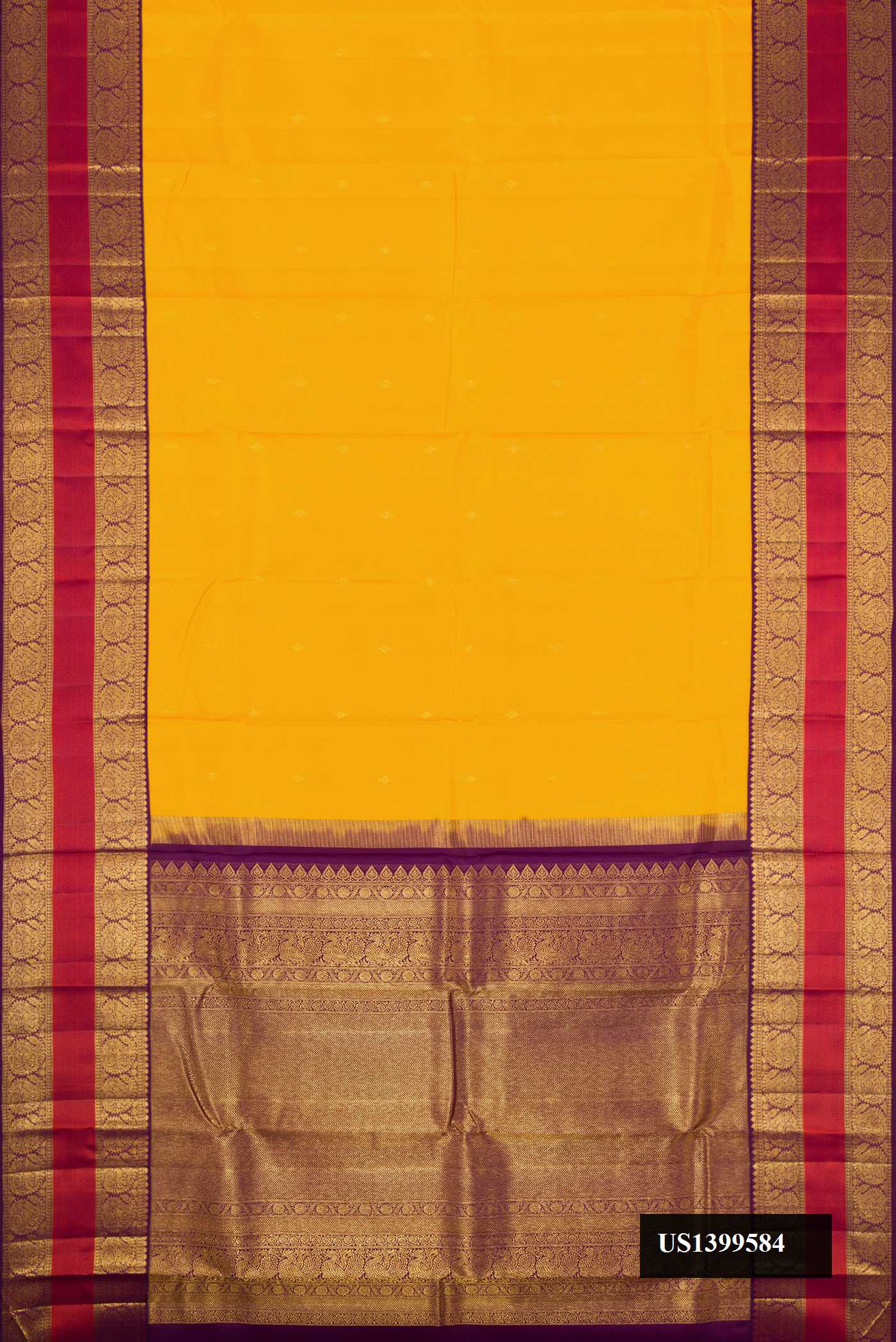 Mustard Dual Tone Kanchipuram Silk Saree