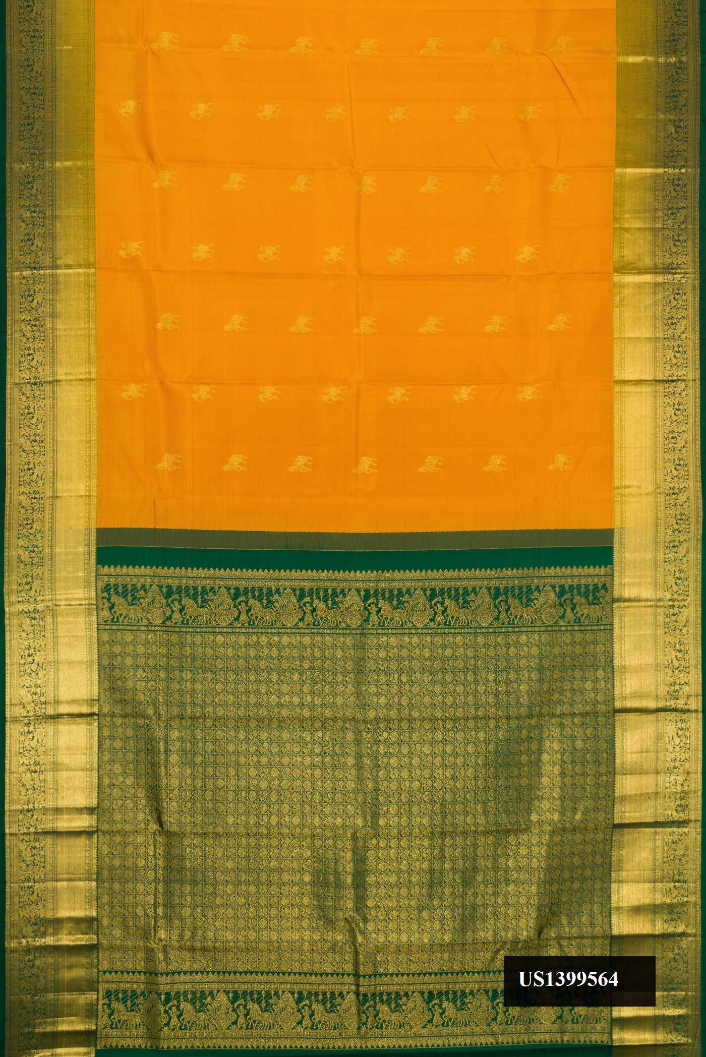 Mustard Dual Tone Kanchipuram Silk Saree
