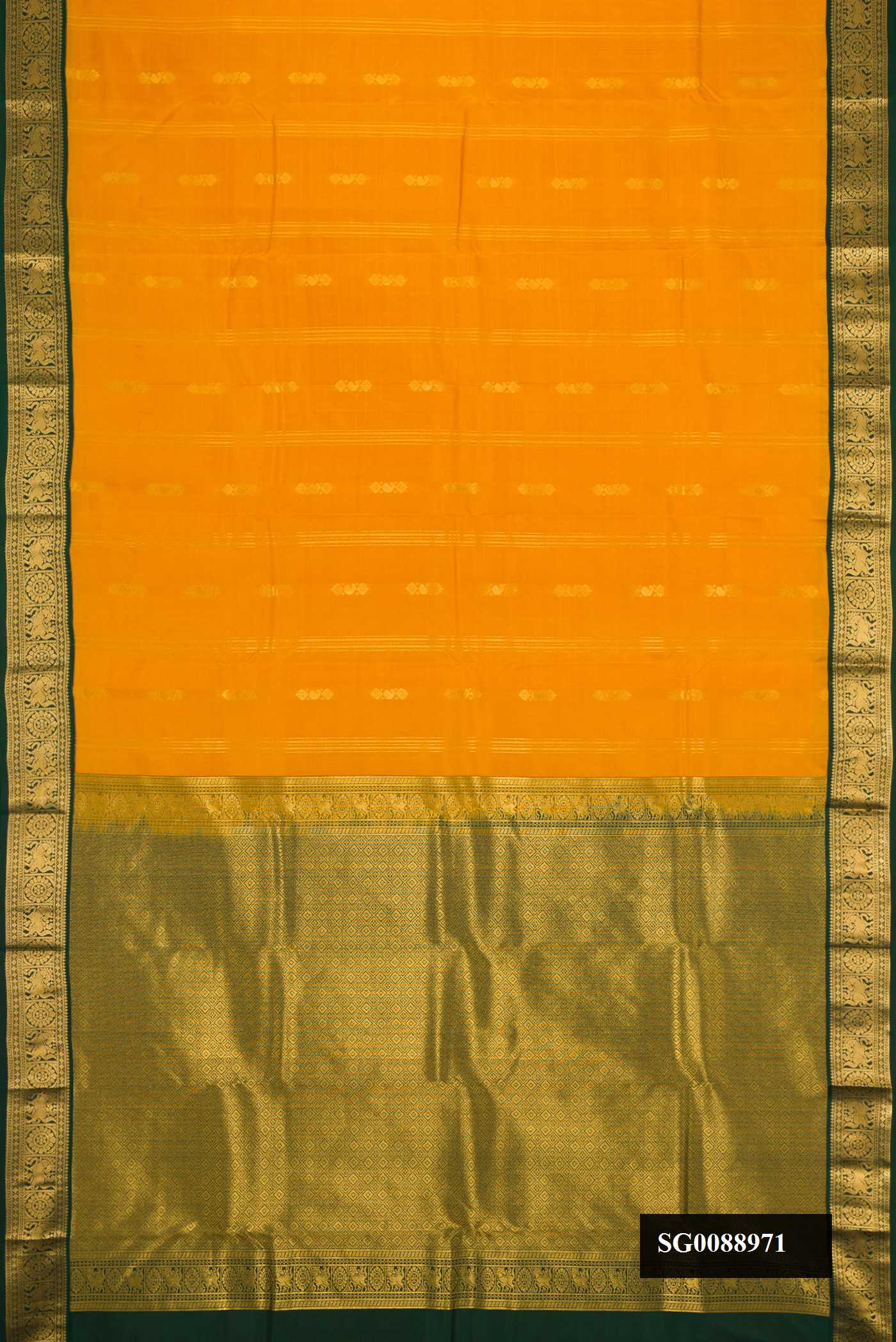 Mustard Dual Tone Kanchipuram Silk Saree