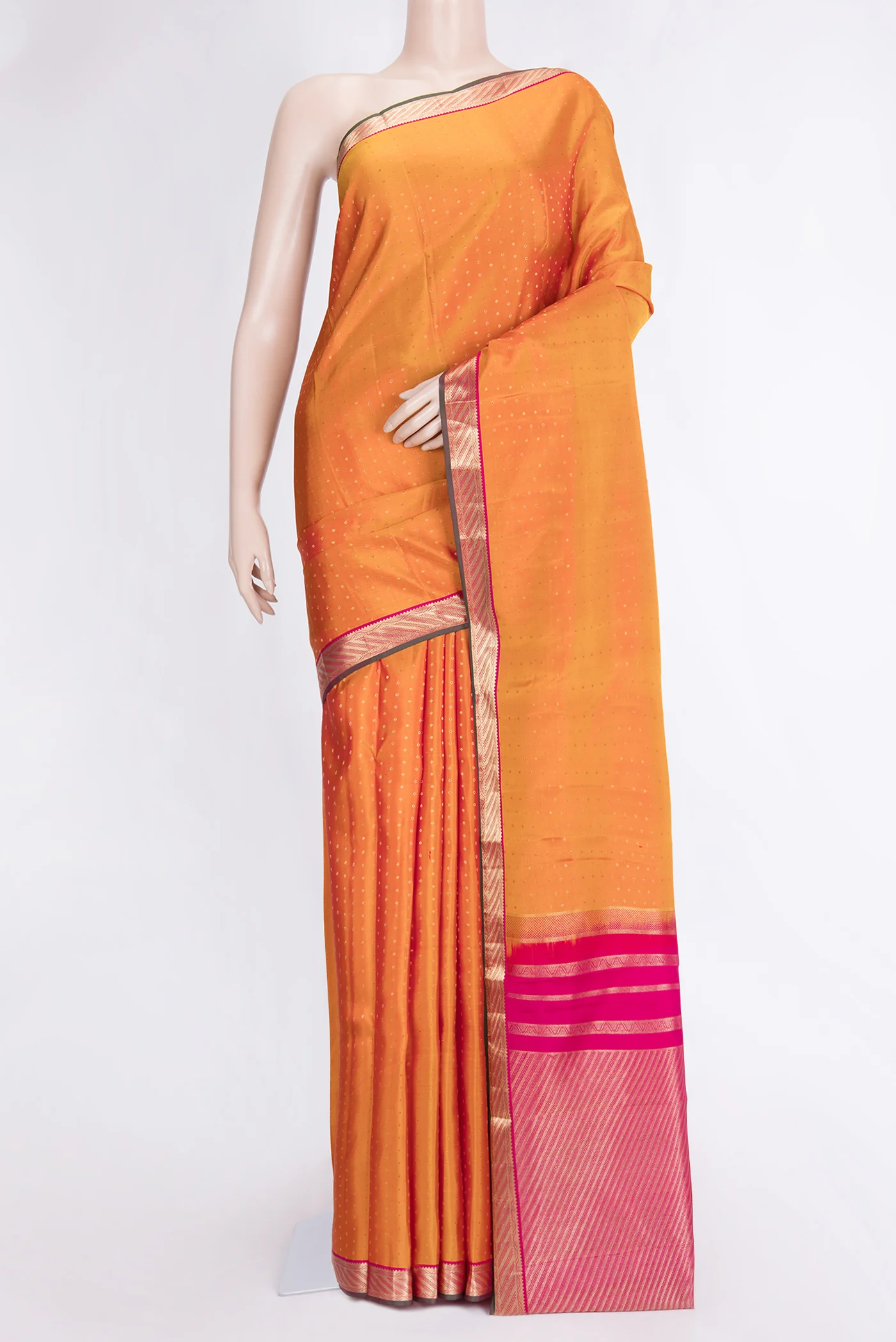 Mustard Kanchipuram Silk Saree