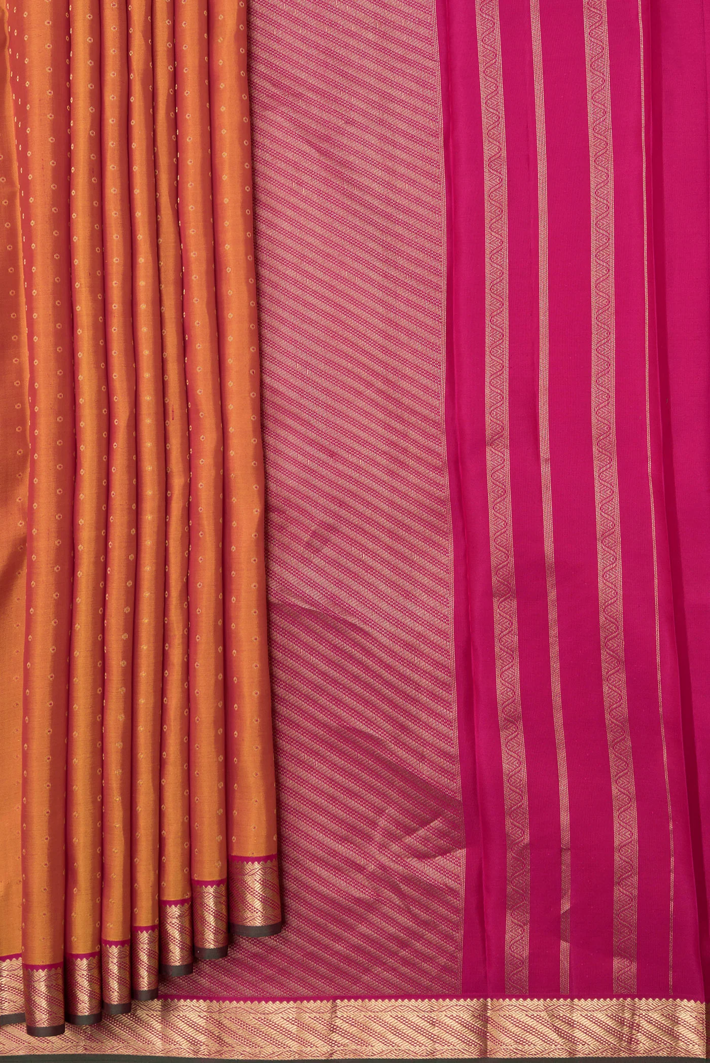 Mustard Kanchipuram Silk Saree - Image 4