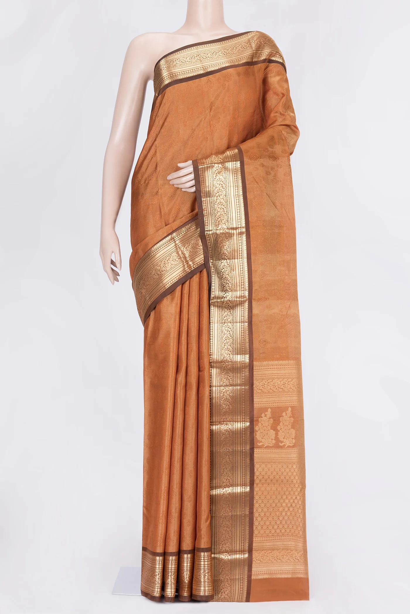 Mustard Kanchipuram Silk Saree