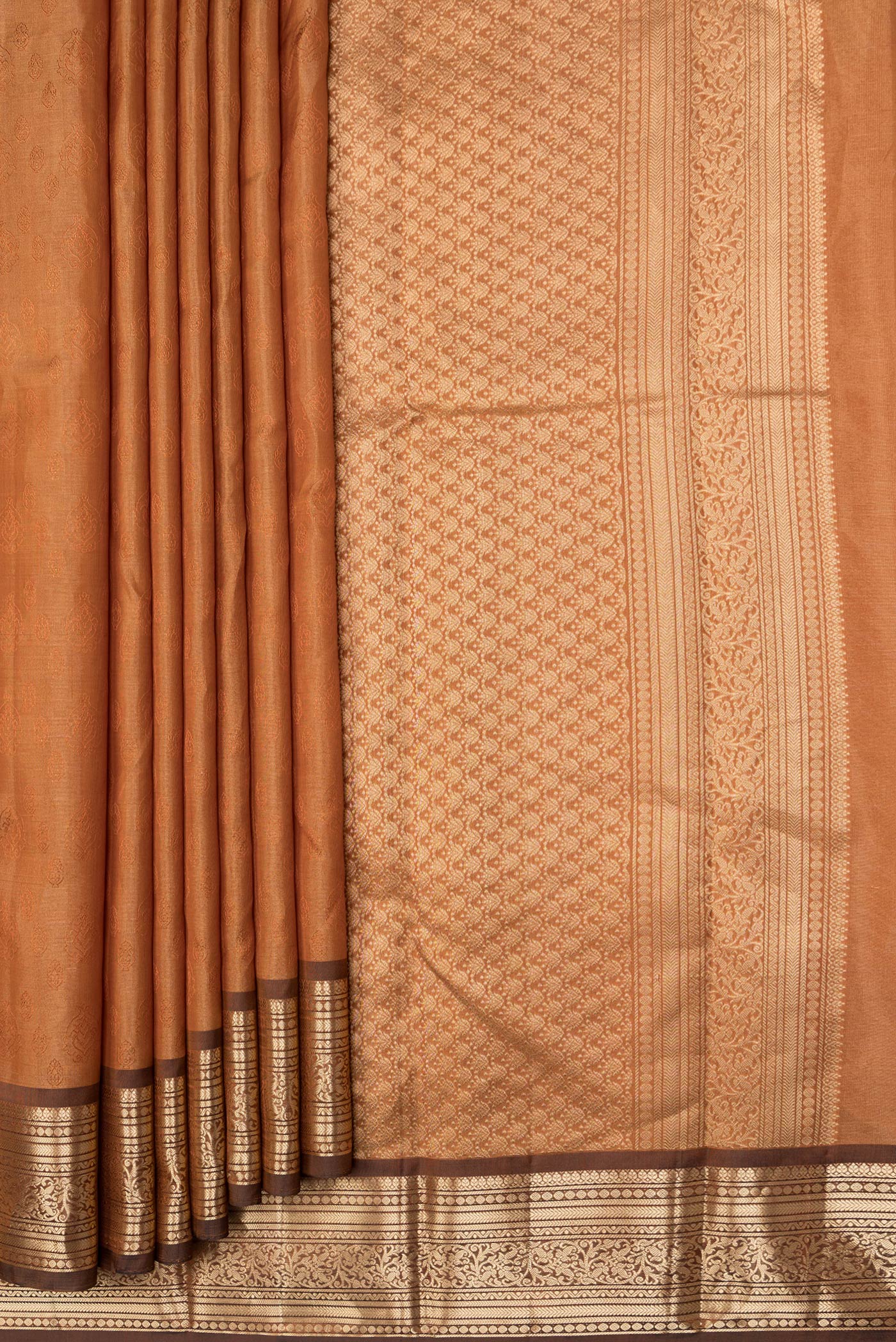Mustard Kanchipuram Silk Saree - Image 4