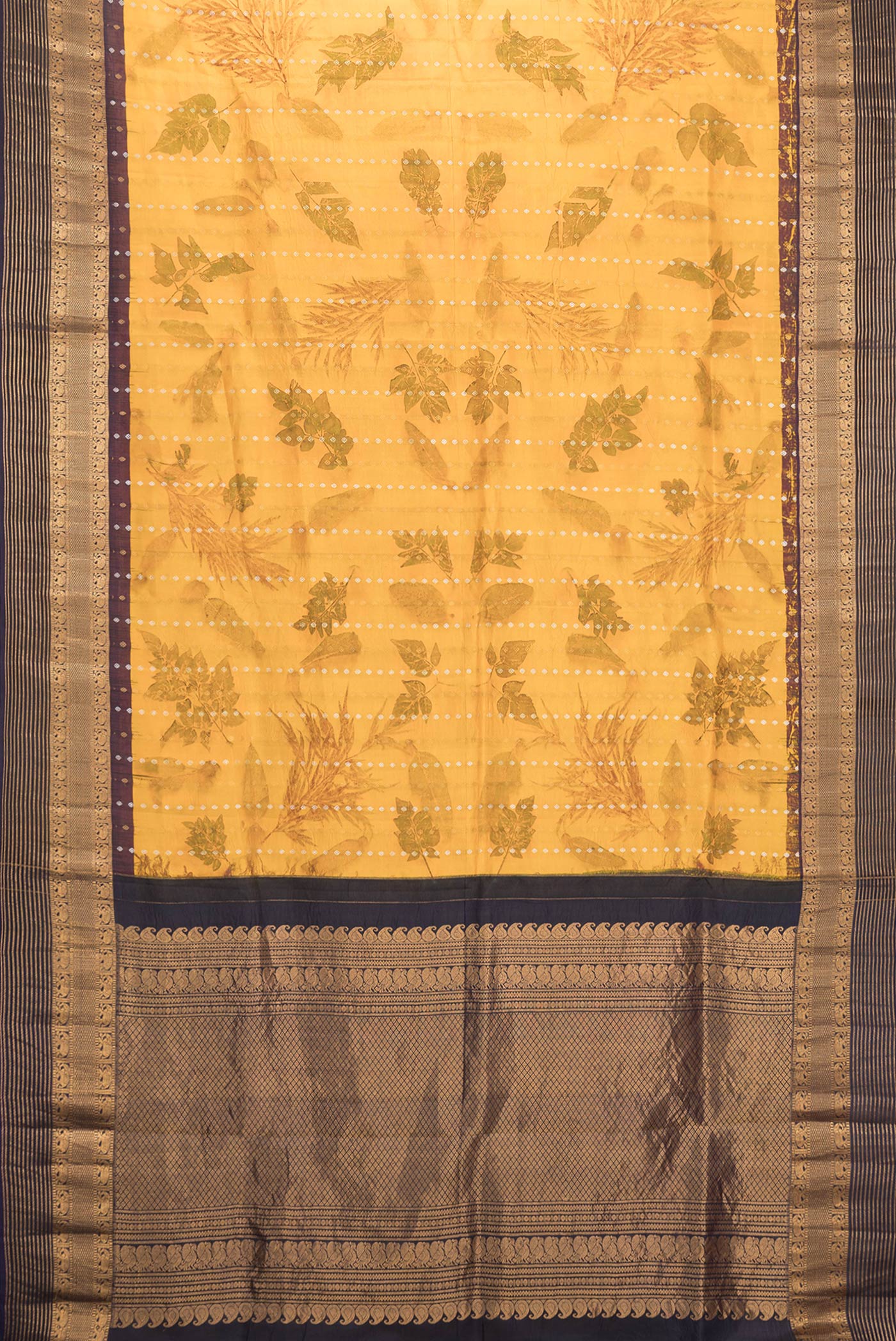 Mustard Kanchipuram Silk Saree - Image 6