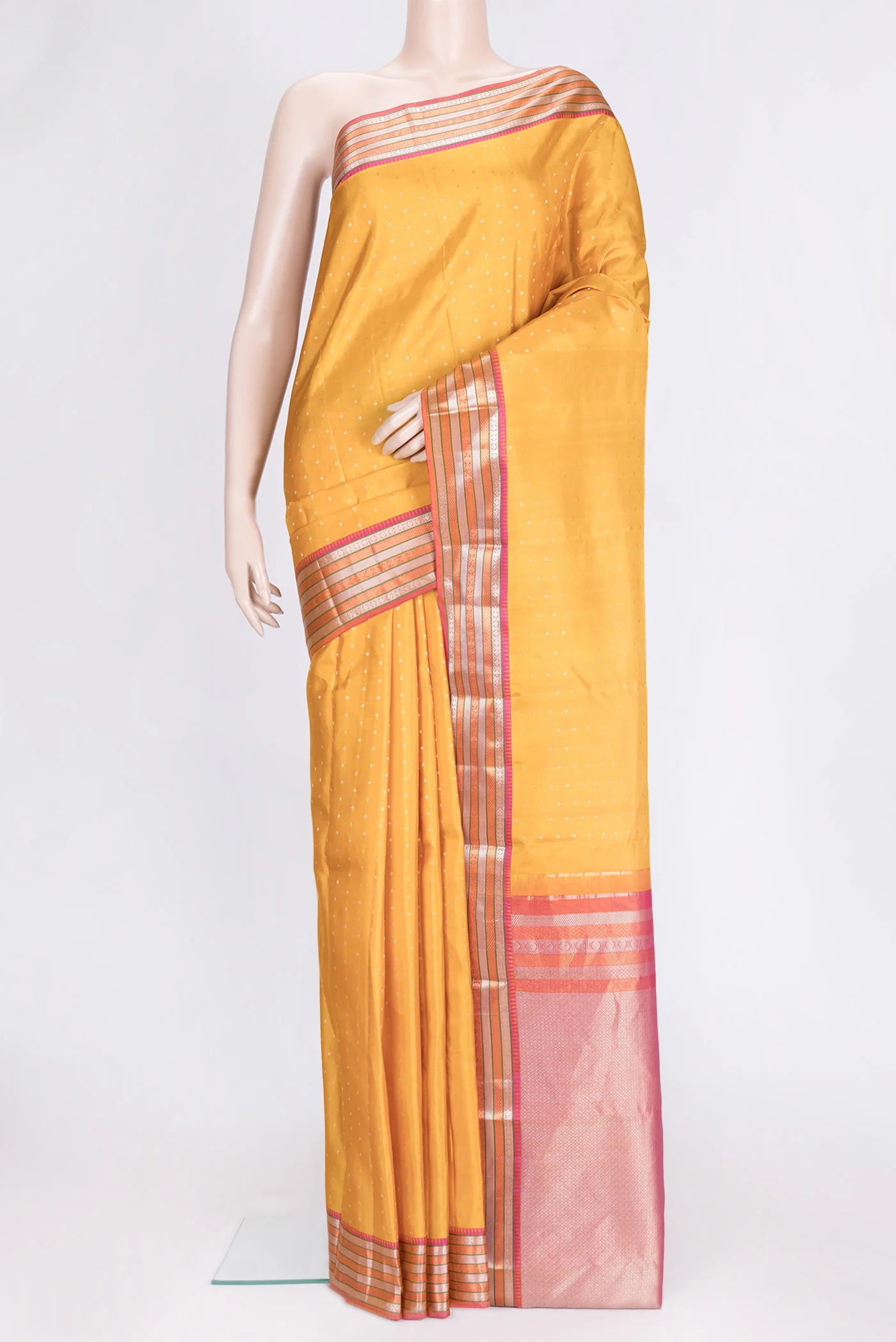 Yellow Kanchipuram Silk Saree