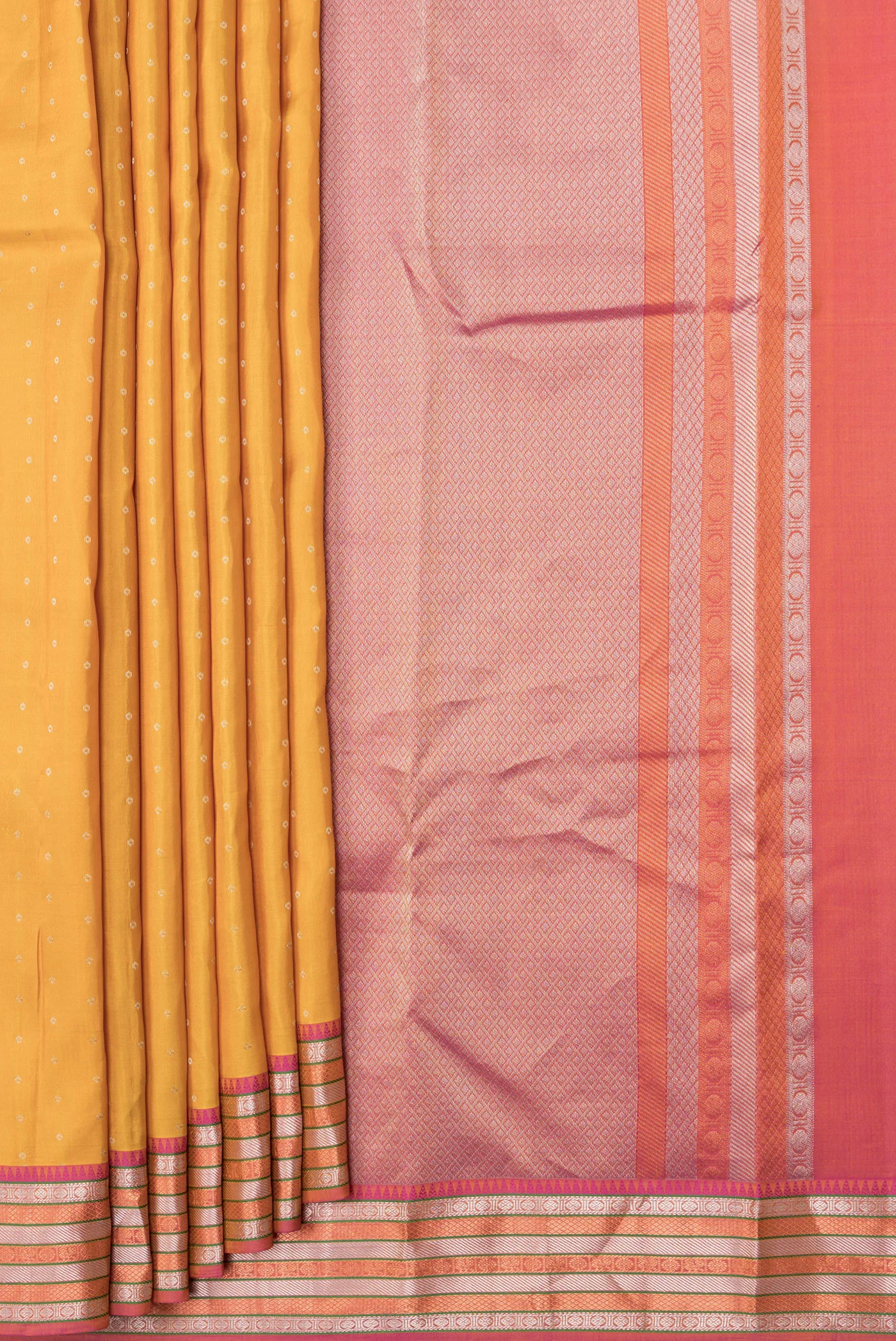 Yellow Kanchipuram Silk Saree - Image 4