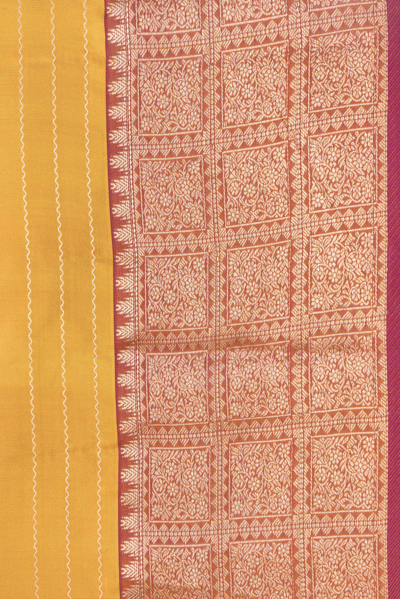 Mustard Kanchipuram Silk Saree - Image 3
