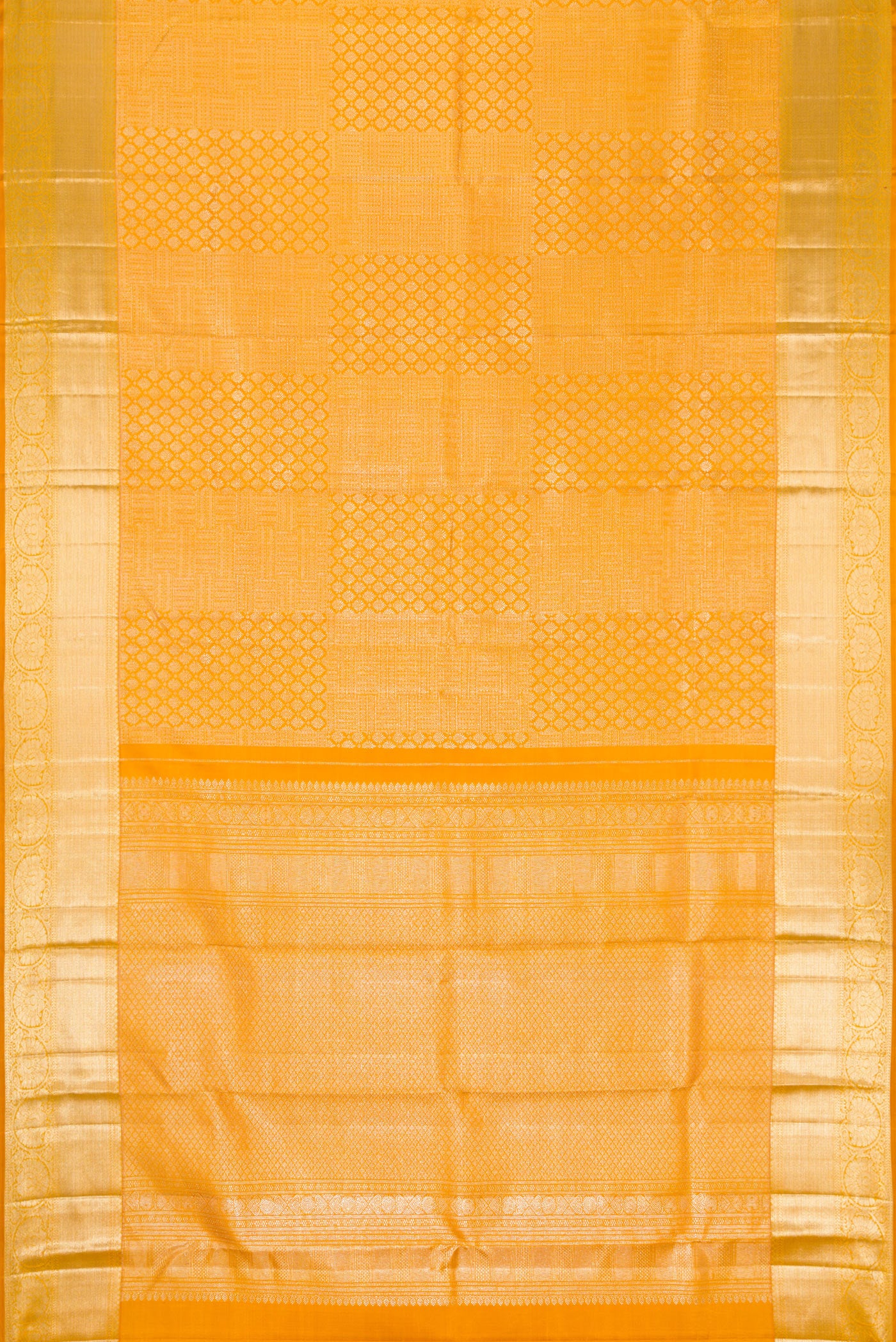 Mustard Kanchipuram Silk Saree - Image 6