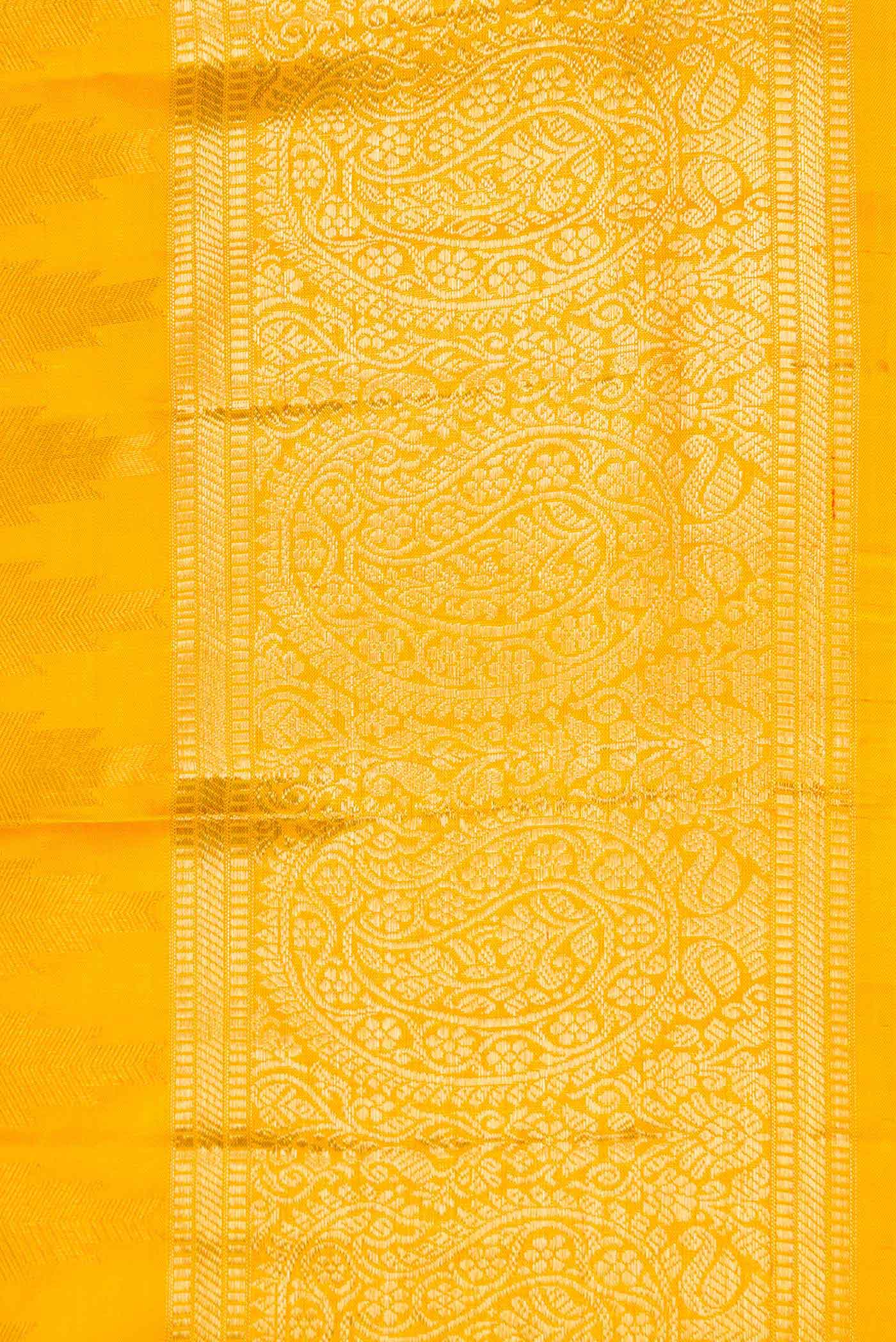 Mustard Dual Tone Kanchipuram Silk Saree - Image 2