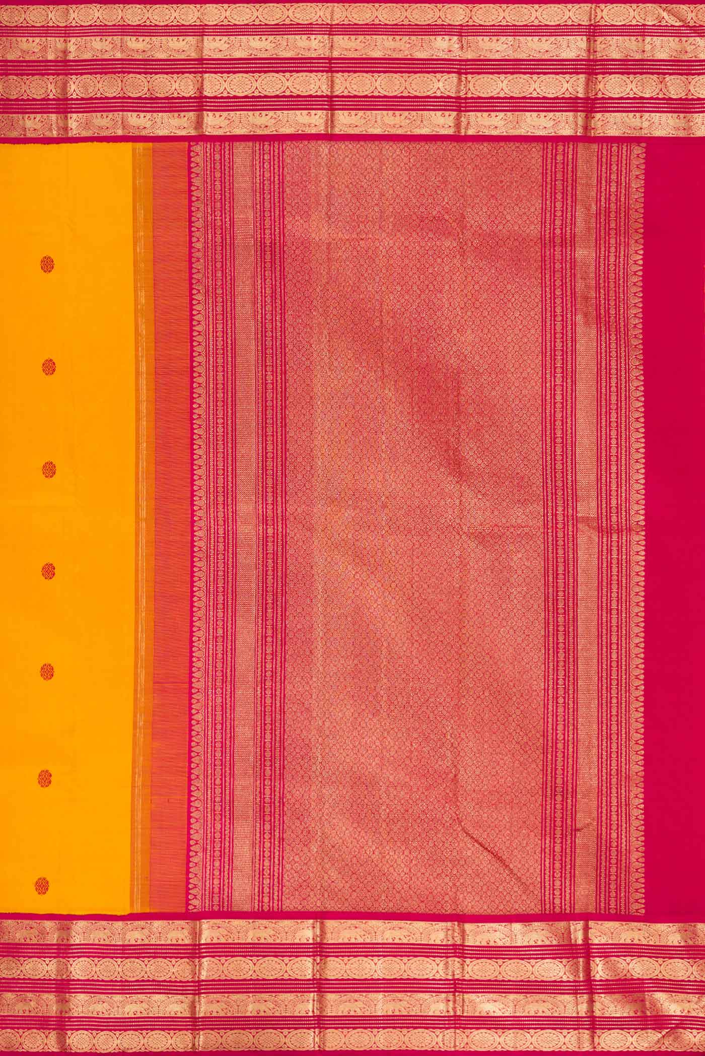 Mustard Dual Tone Kanjivaram Silk Saree - Image 7