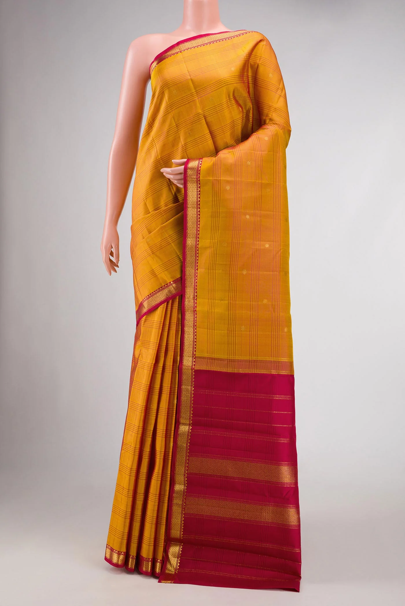 Mustard Dual Tone Kanchipuram Silk Saree