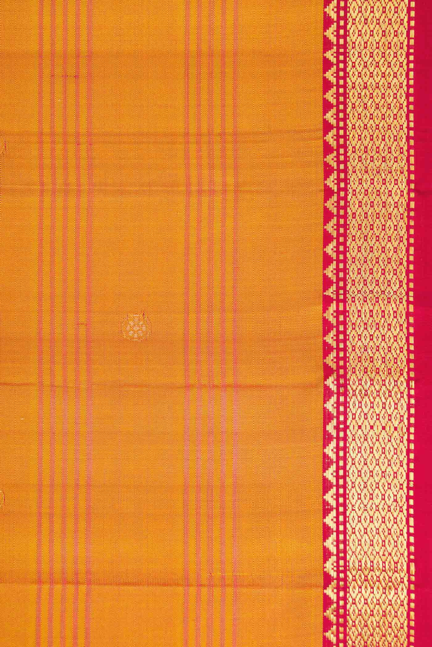 Mustard Dual Tone Kanchipuram Silk Saree - Image 3