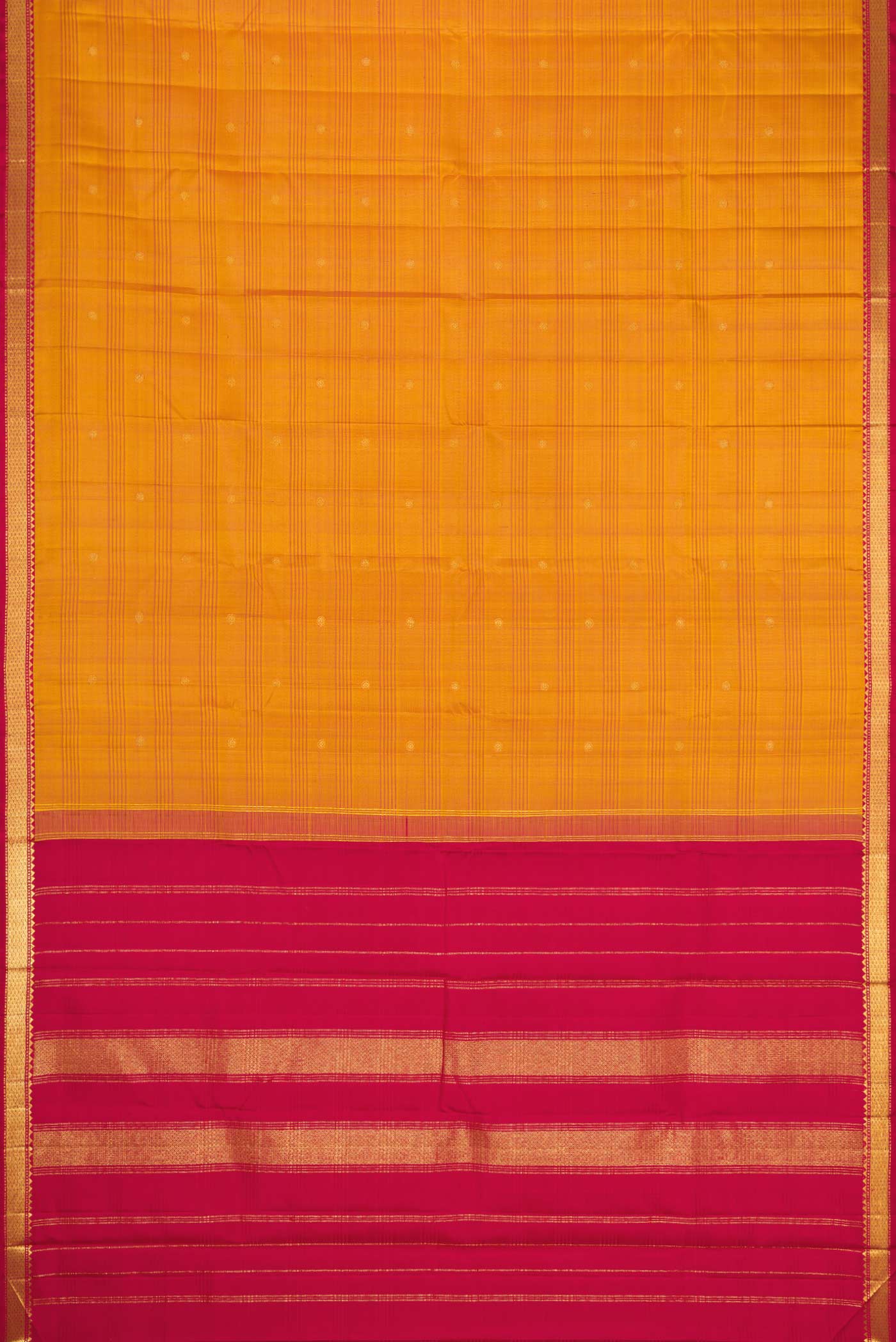 Mustard Dual Tone Kanchipuram Silk Saree - Image 6