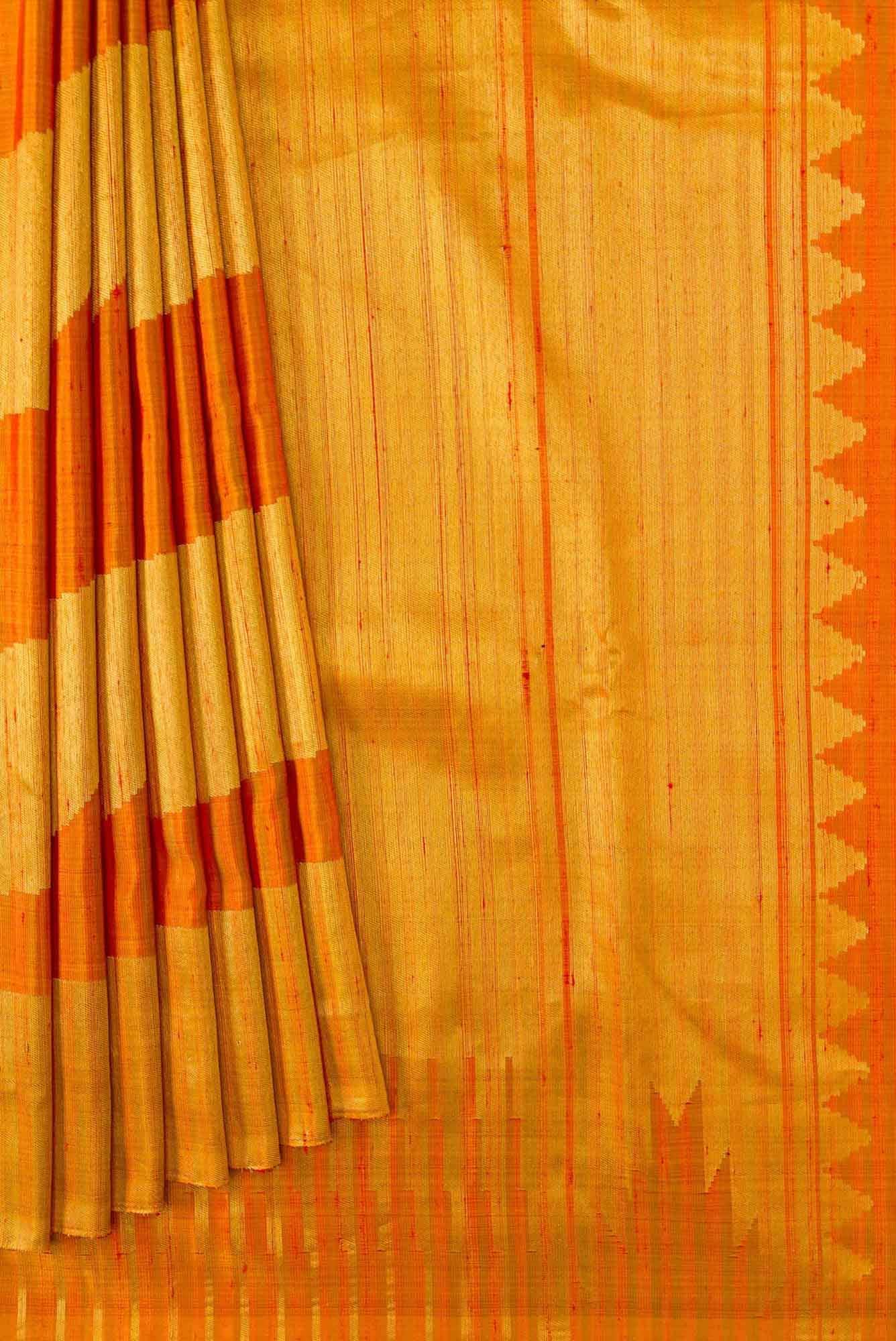 Mustard Dual Tone Kanchipuram Silk Saree - Image 2