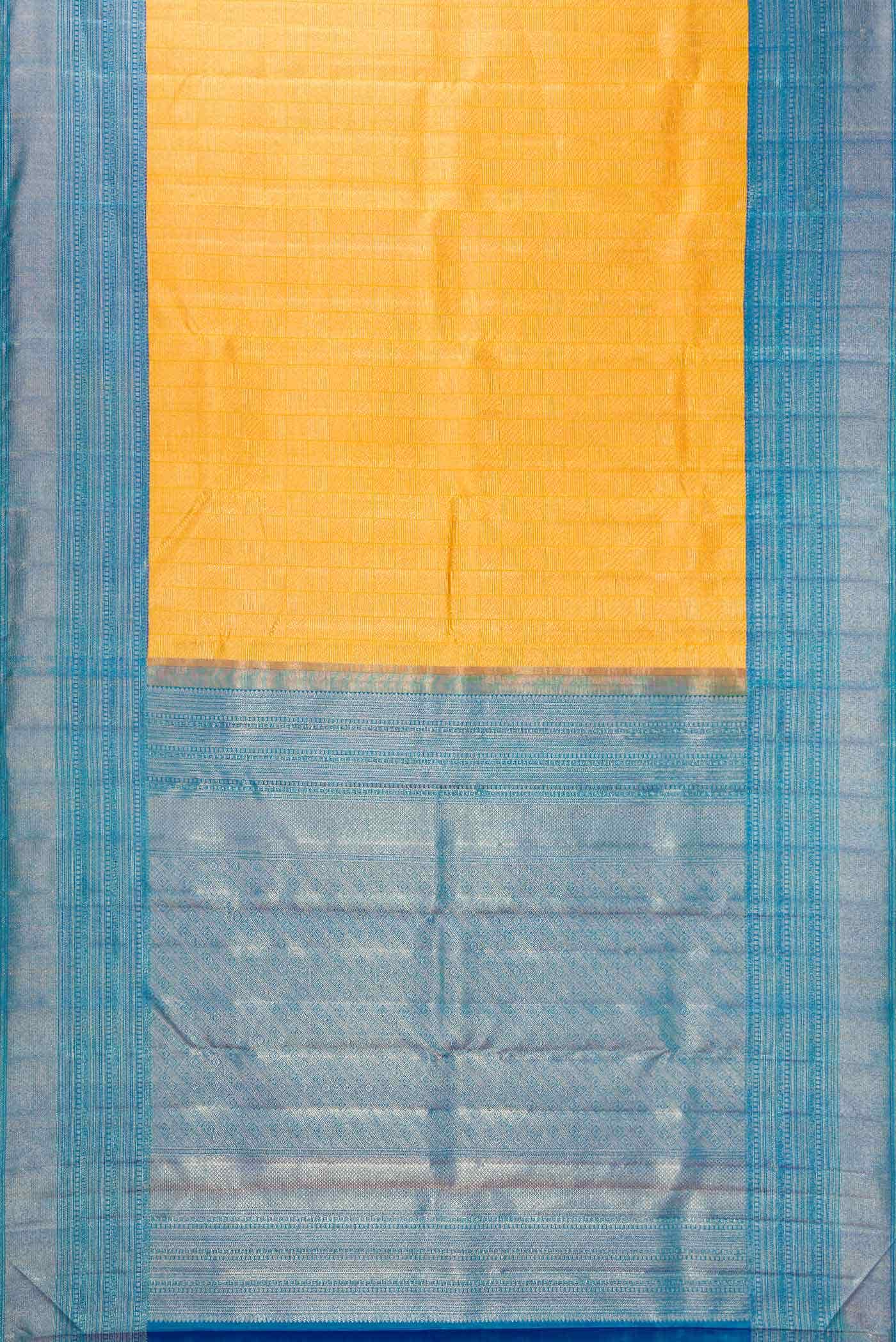 Mustard Dual Tone Kanchipuram Silk Saree - Image 4