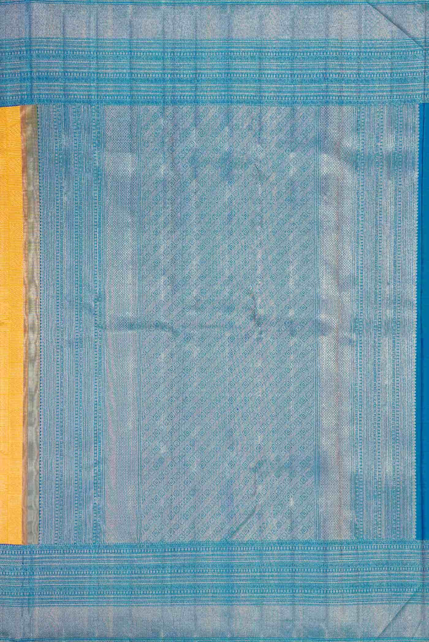 Mustard Dual Tone Kanchipuram Silk Saree - Image 5